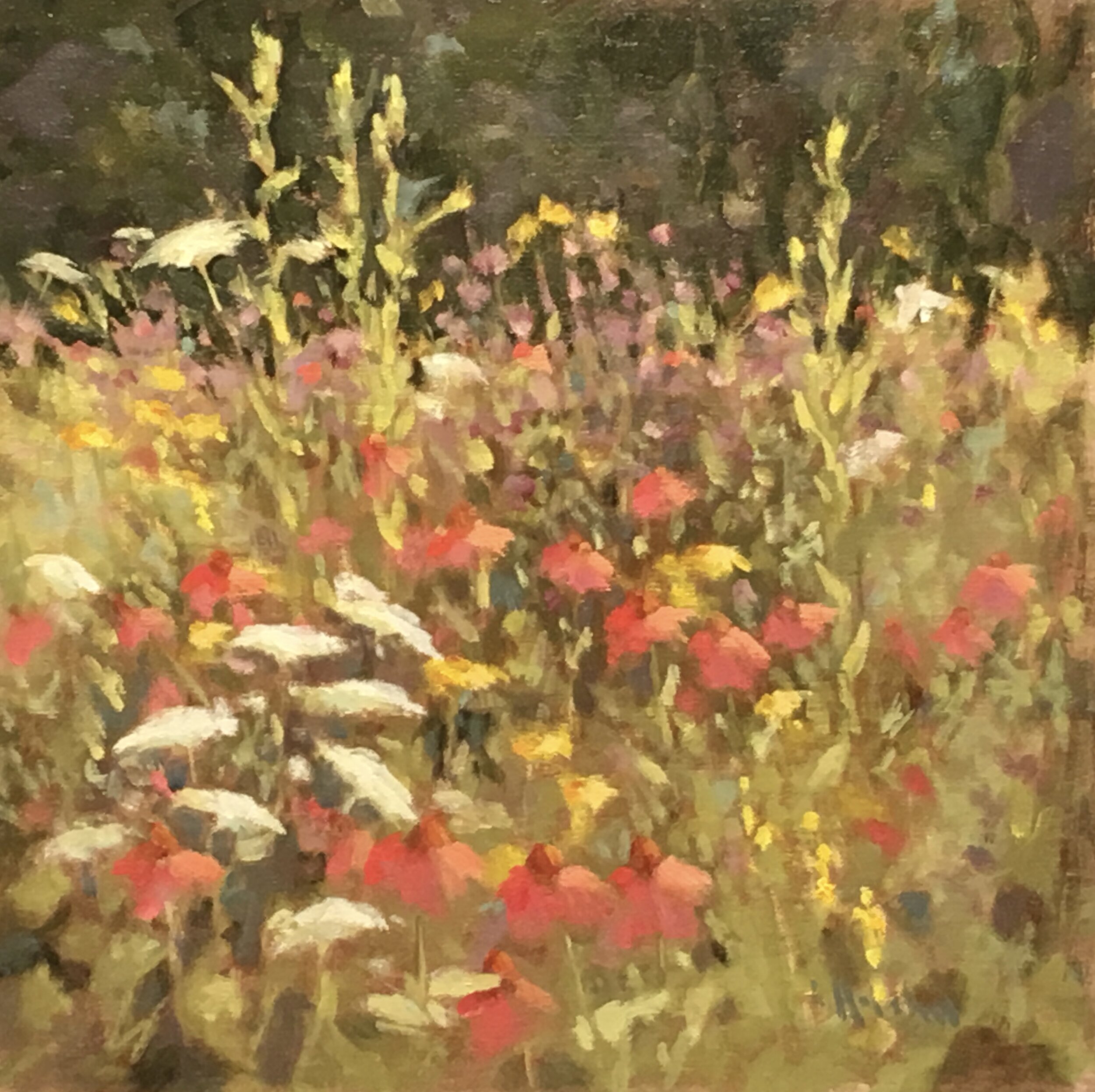 A Chaos of Flowers, oil on linen, 12 x 12, sold