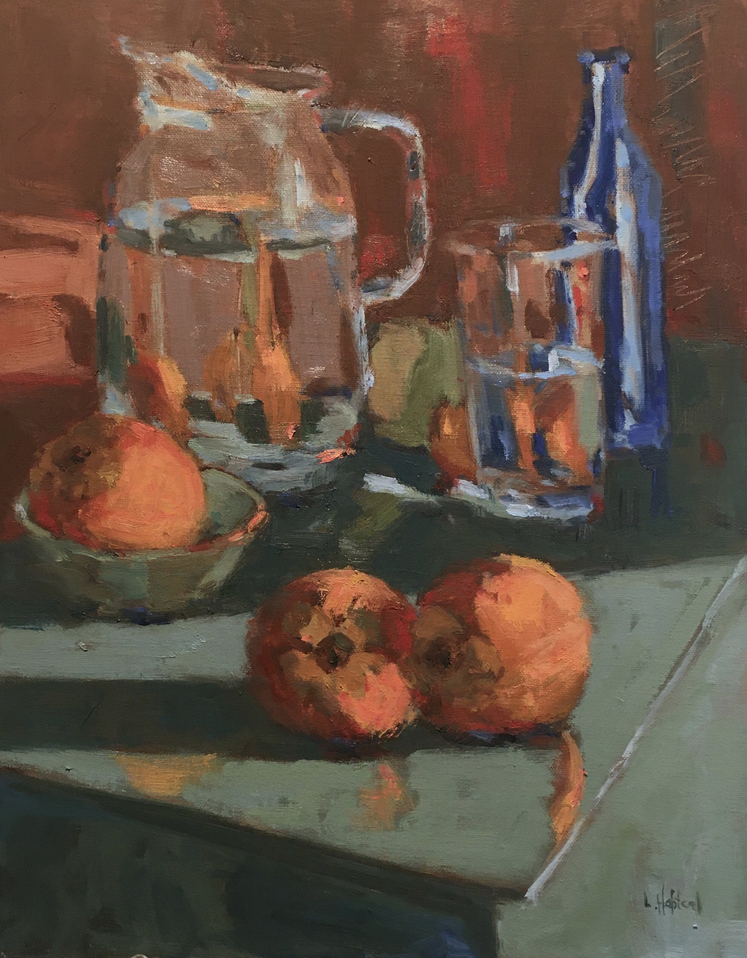 Persimmons, Oil on linen, 14 x 11