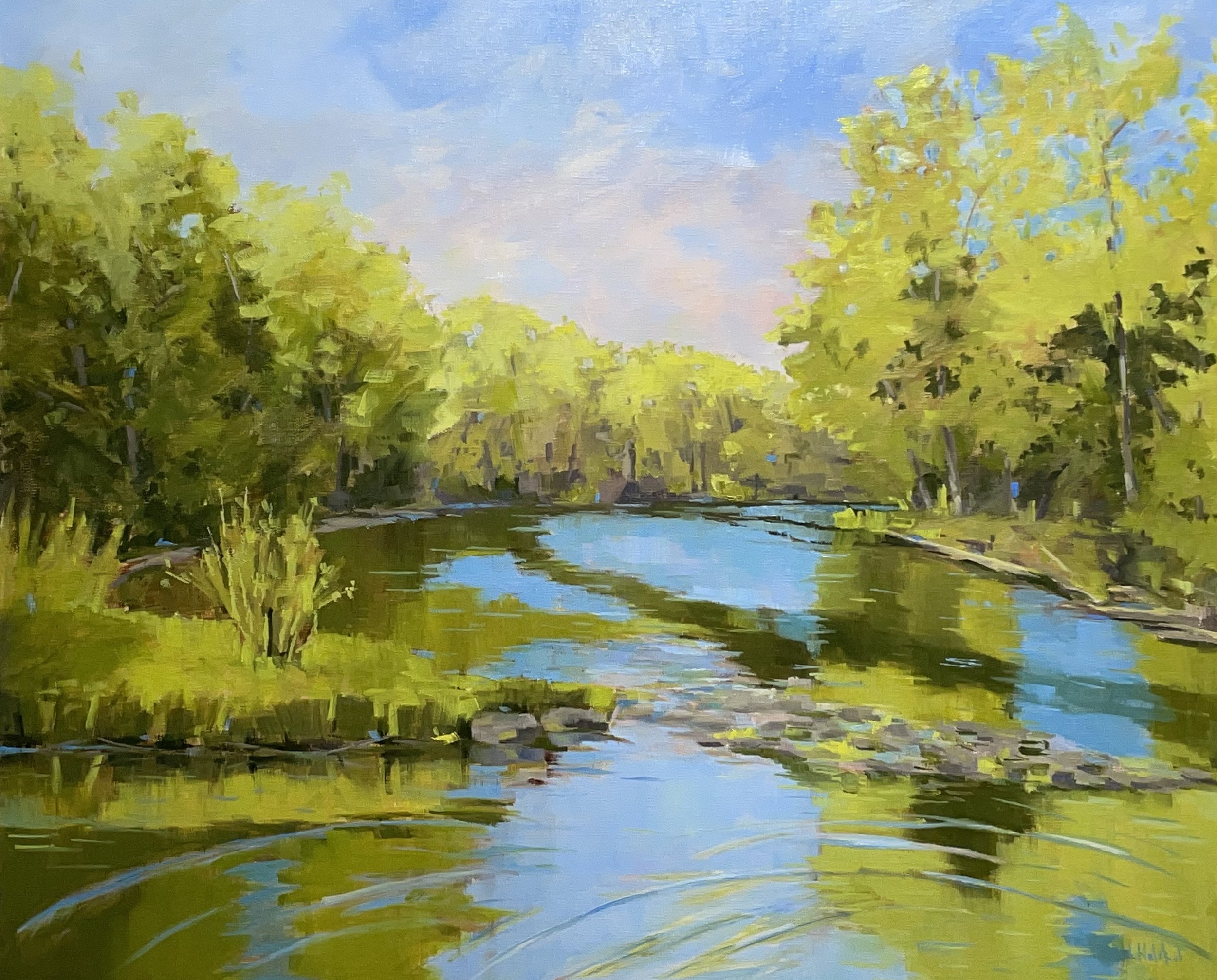 Late Spring on the River, oil on linen, 20 x 24
