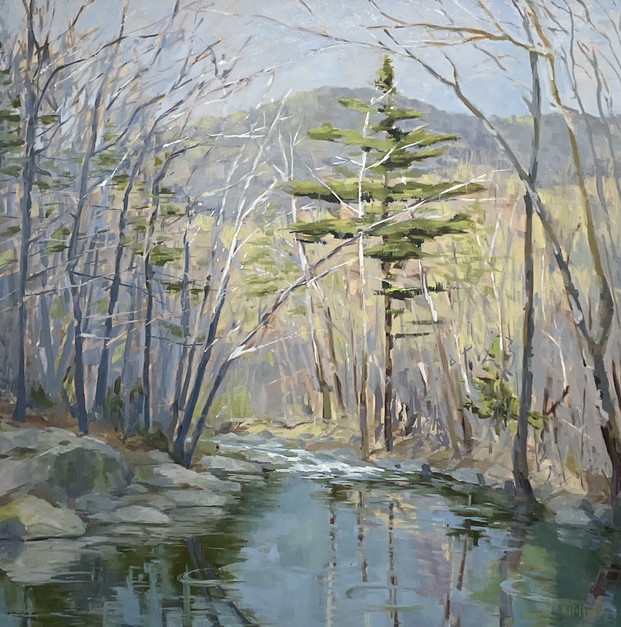 Sugar Hollow, Flat Pond, oil on linen, 20 x 20, sold