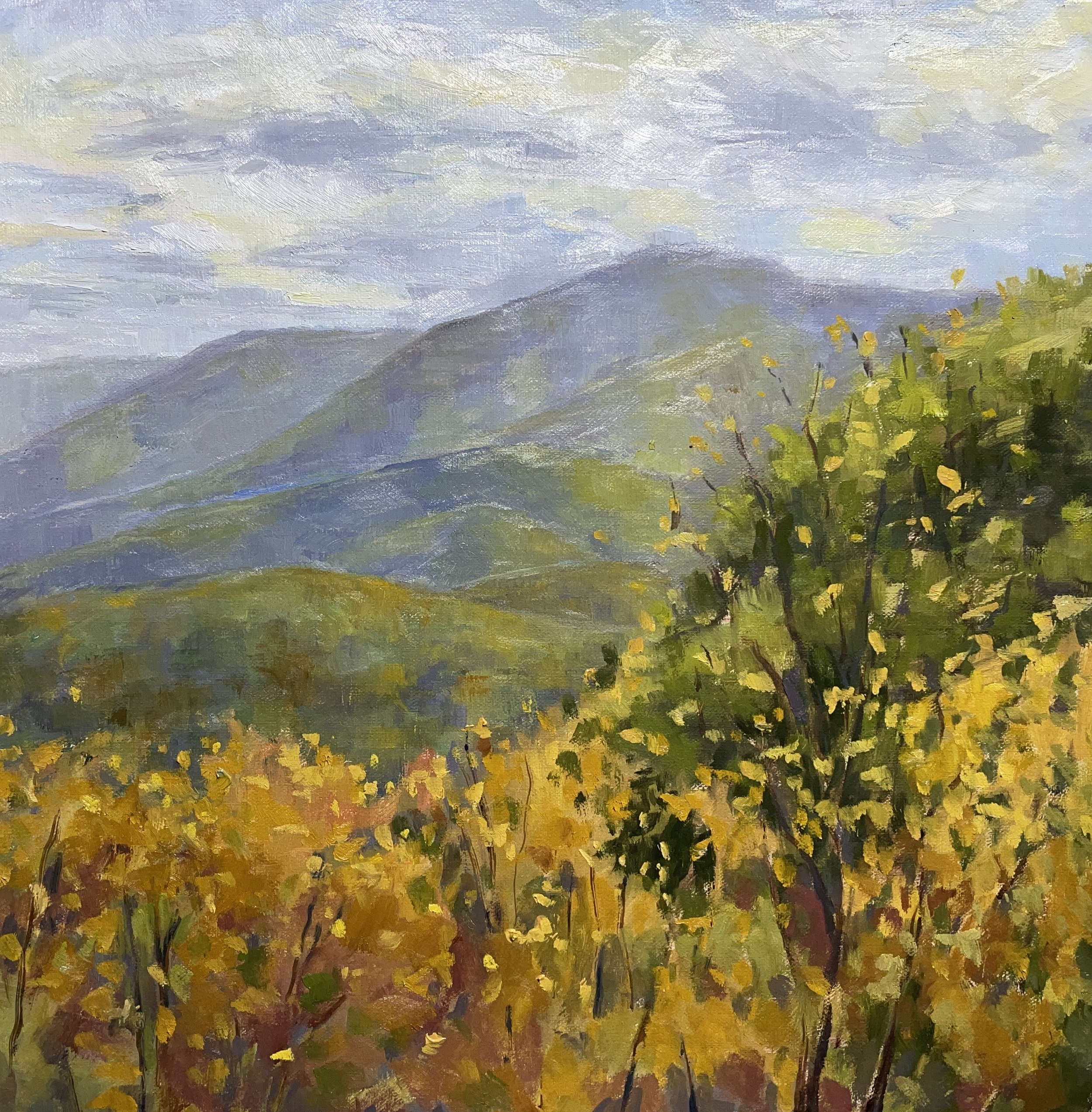 View of Humpback Mountain, oil on linen, 12 x 12