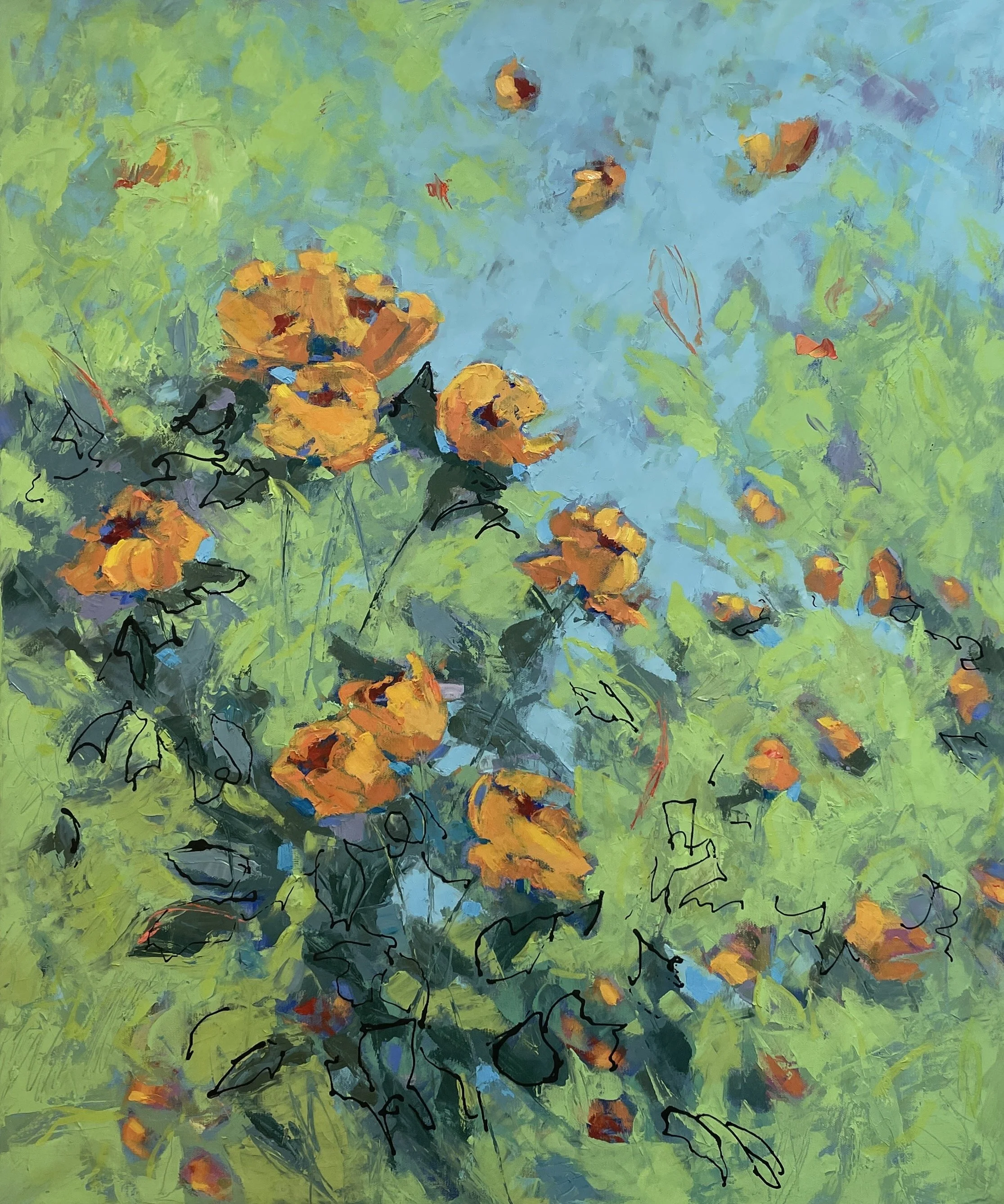 My Petals Shiver with the Wind, oil on linen, 24 x 20