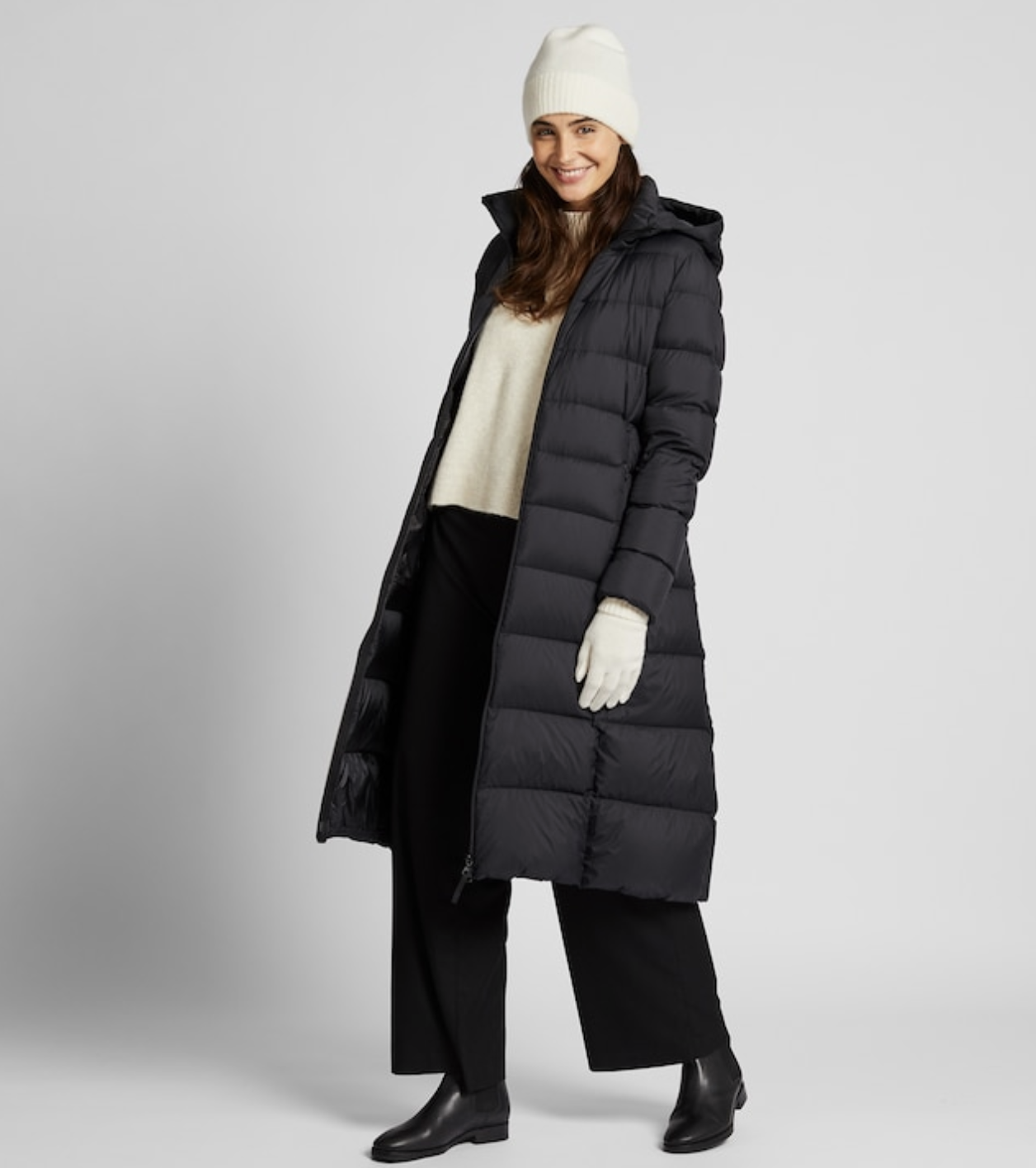 XQS Women Long Coat Fashion Packable Long Sleeve Faux Fur Hoode Padded Overcoat