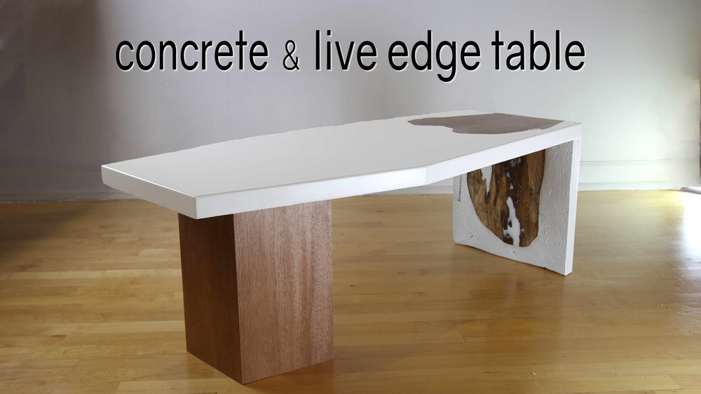 Live Edge Waterfall Concrete Table, How To Make A Live Edge Table