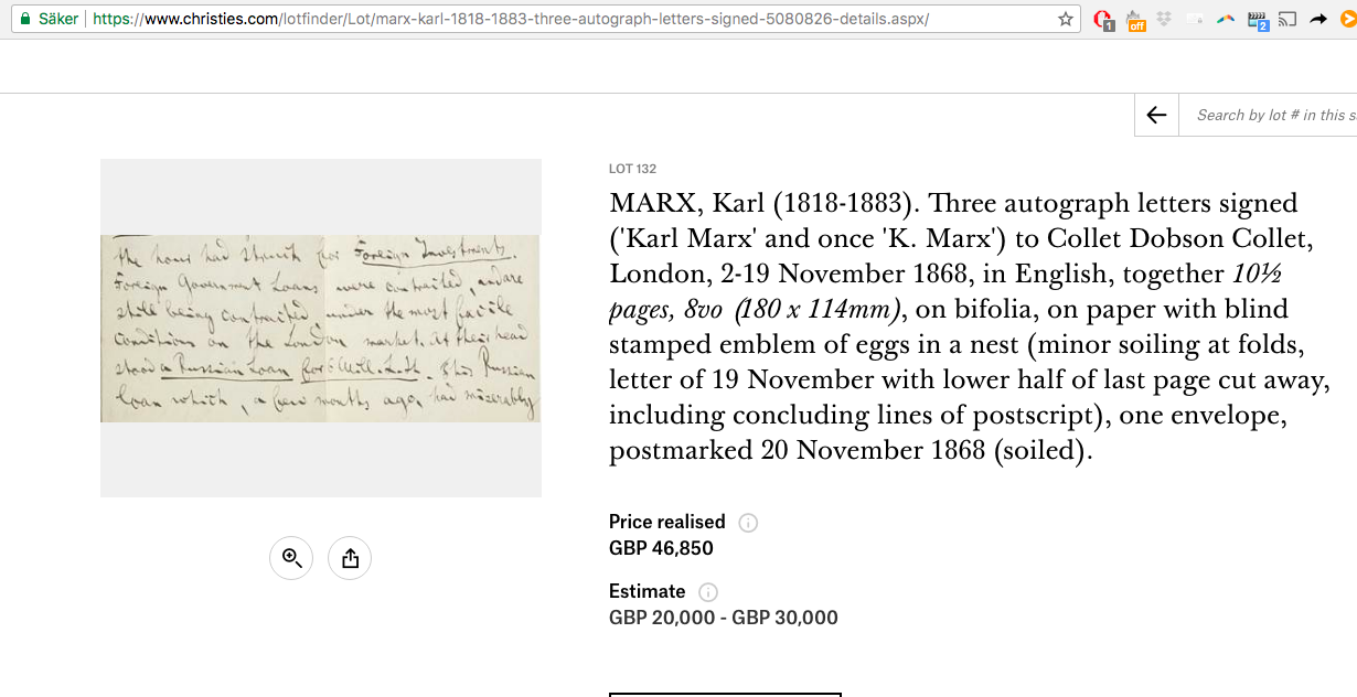 Om du har pengar över och ett öga för antisemitiska texter av Marx är den här pärlan för dig!