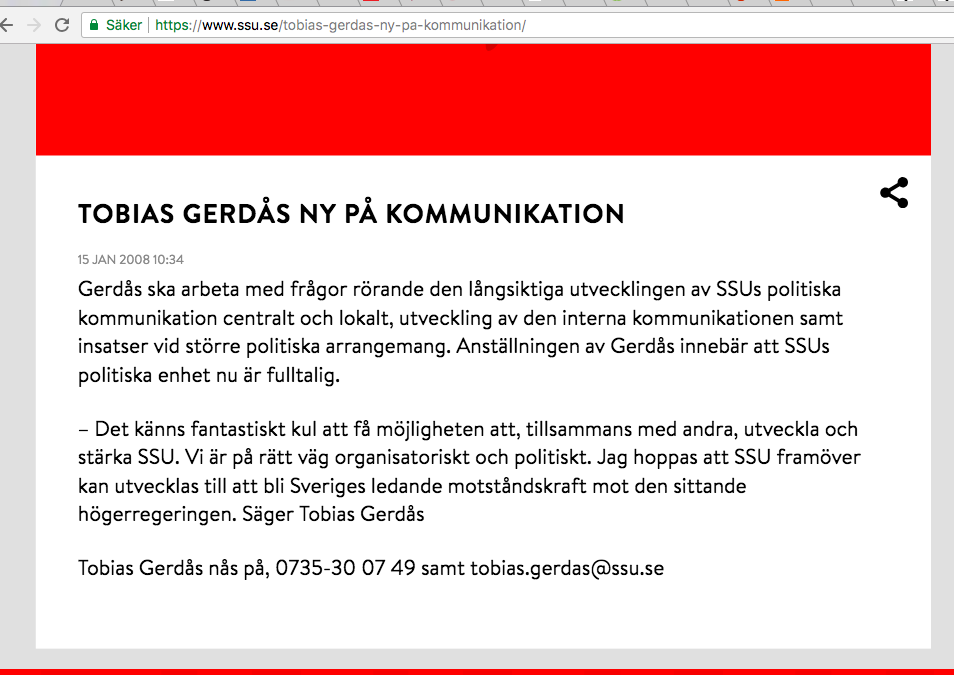 Tobias Gerdås ny på kommunikation SSU 2008.png