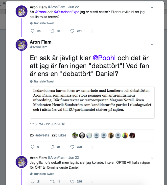 Daniel Poohl är inte bara herbofob utan tydligen också dyslektiker.