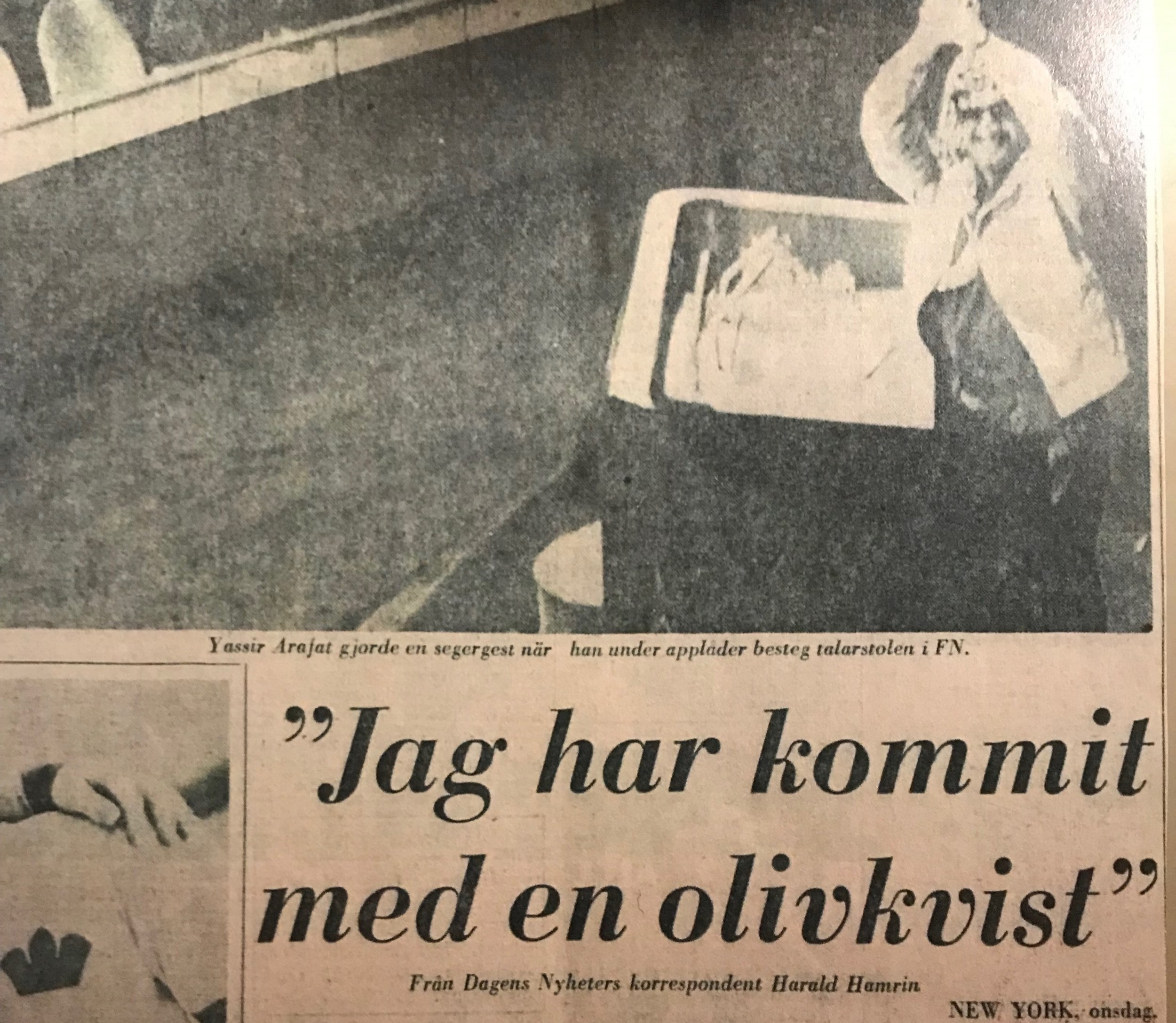 Arafat Olivkvisttalet Dagens Nyheter.JPG