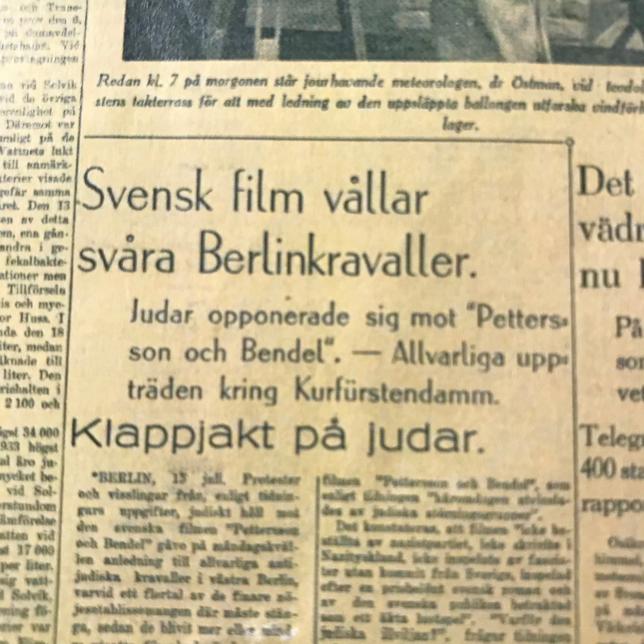 Svenska Dagbladet proklamerar ”Klappjakt på judar”