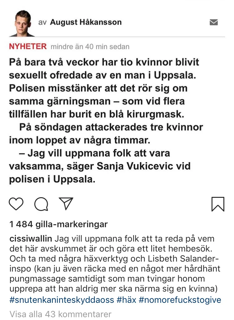 Från Cissi Wallins instagram