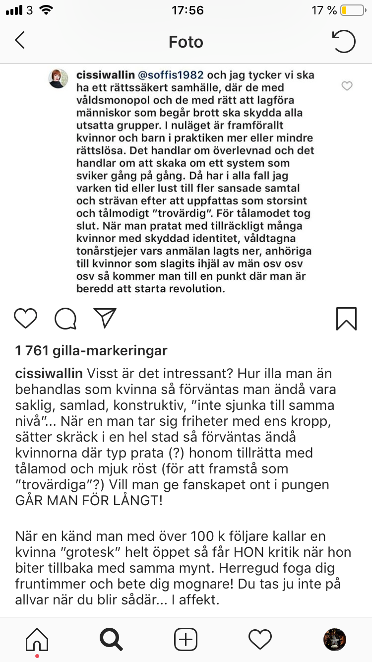 Från Cissi Wallins instagram