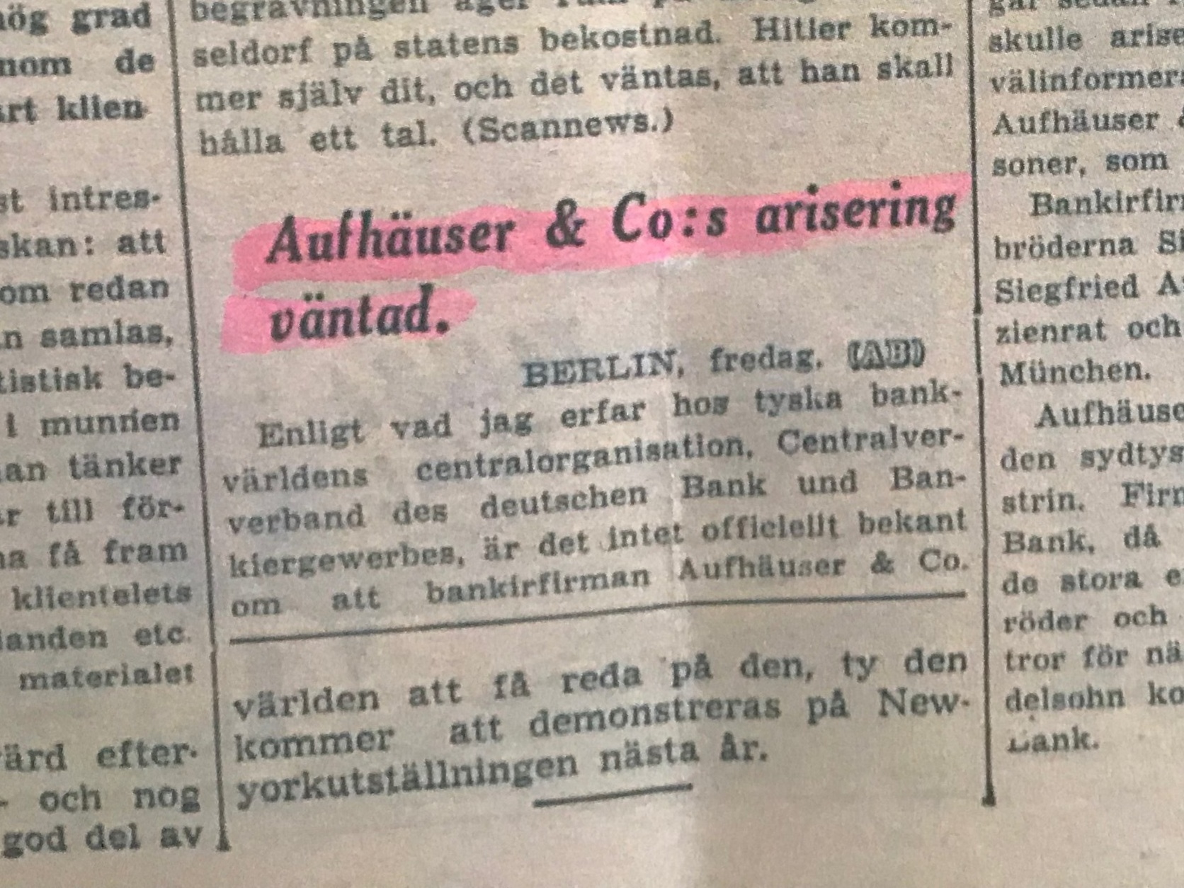 Aftonbladet fredagen den 11:e november 1938 sid 18
