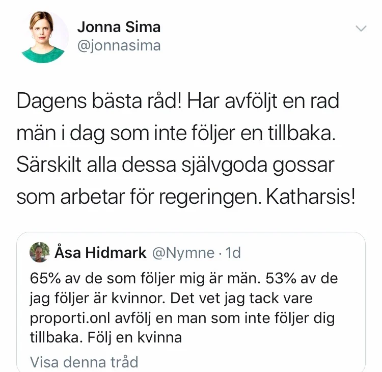 Jonna Sima jobbar som tyckare åt arbetarrörelsen.