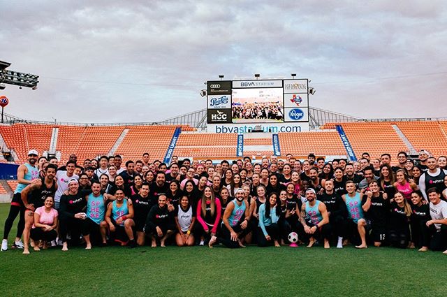 we are not a workout or a fitness concept ⚽️ we are a TEAM playing to change the game by keeping our sphere connected and making the field a better place to play 🖤 thank you to every sole who laced up and helped light up the @houstondynamo pitch. #k