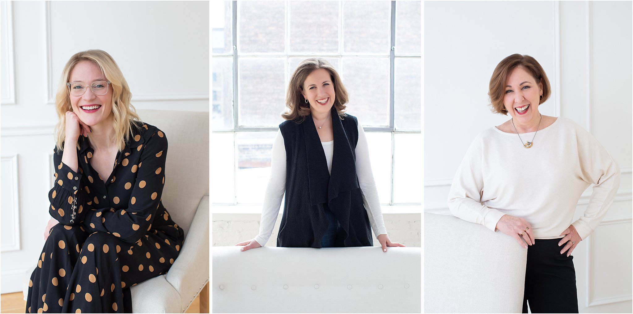 Professional headshots of three women.