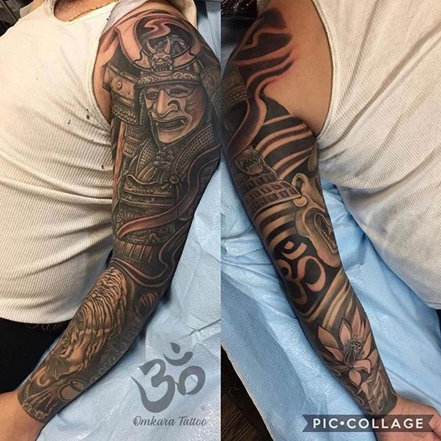 Samurai sleeve cover up by @mister_rong | for bookings email misterrongtattoo@gmail.com