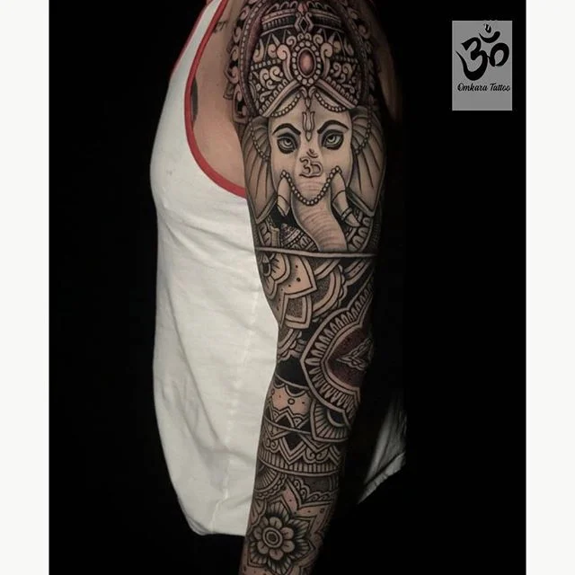 Full sleeve by @chrisromolini 🐘| for bookings email chrisromilinitattoo@gmail.com