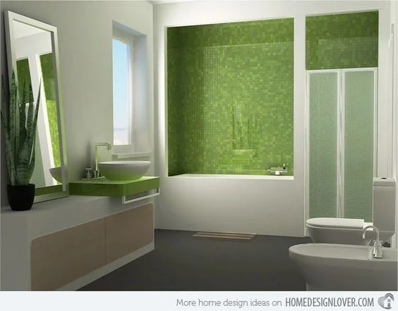 What a great way to incorporate green into a bathroom decor. #dreambath