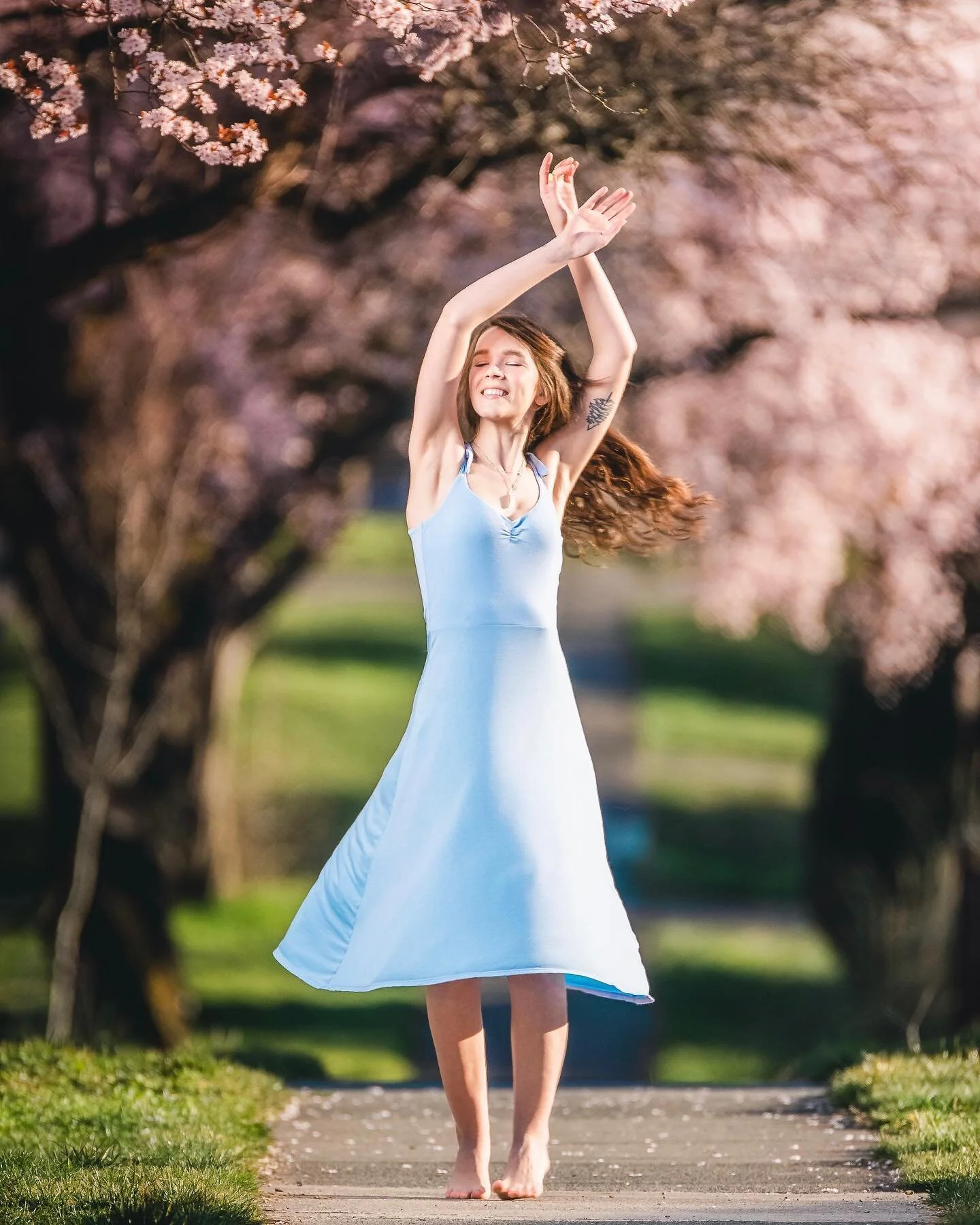 Joy for Springtime!

Had an awesome shoot with @msjodinicole again! I had this idea in mind as the sakura bloom got stronger in my area. I shot with my @sigmacanada 120-300mm f/2.8 Sport lens to really compress that background. On camera-left, I had 