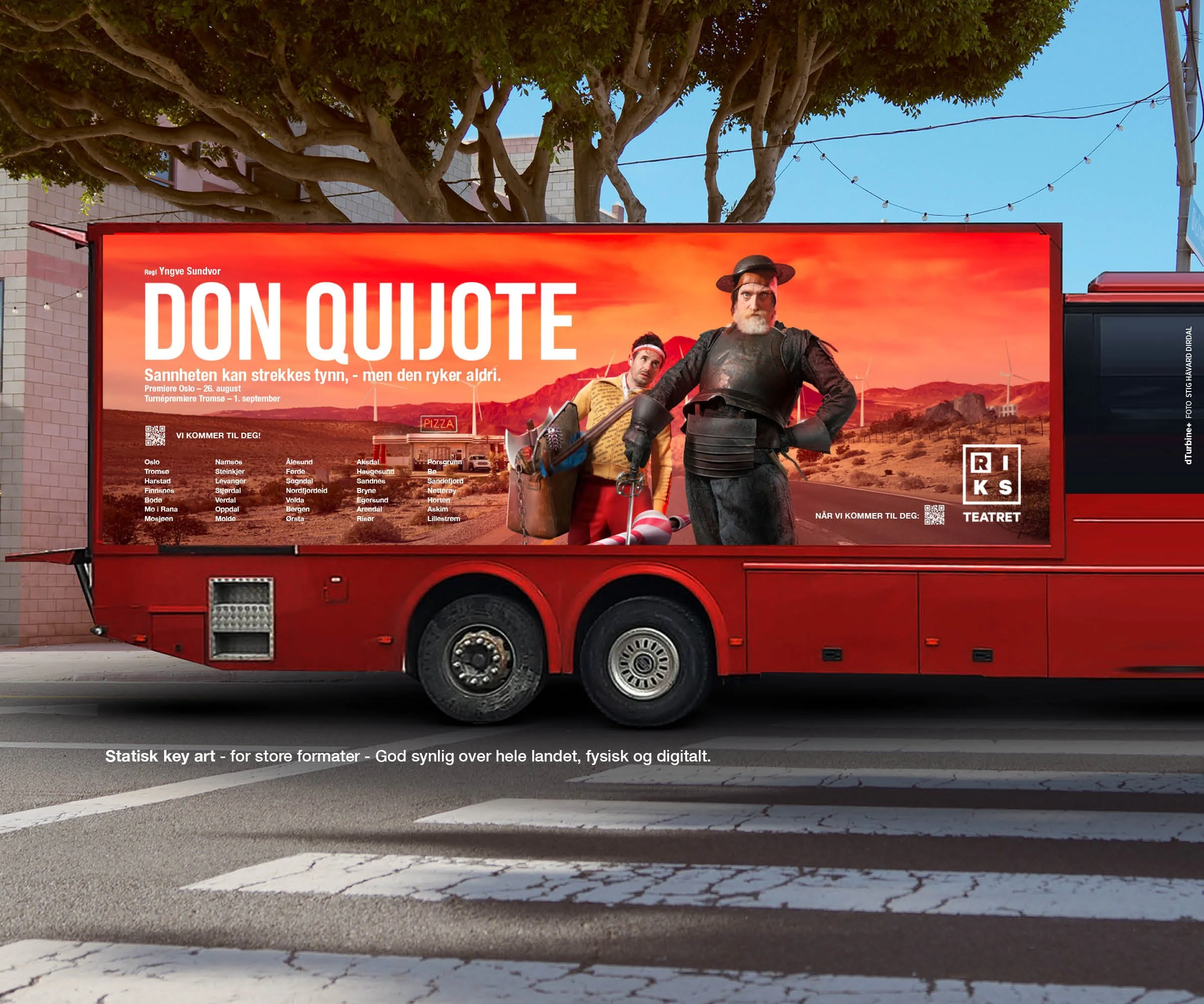 Key Art for Large Formates

En sterk visuell identitet skal fungere like godt på en mobilskjerm som på en buss som passerer i bybildet. For Don Quijote ble key arten utviklet med dette som utgangspunkt – høy kontrast, tydelig komposisjon og en karakt