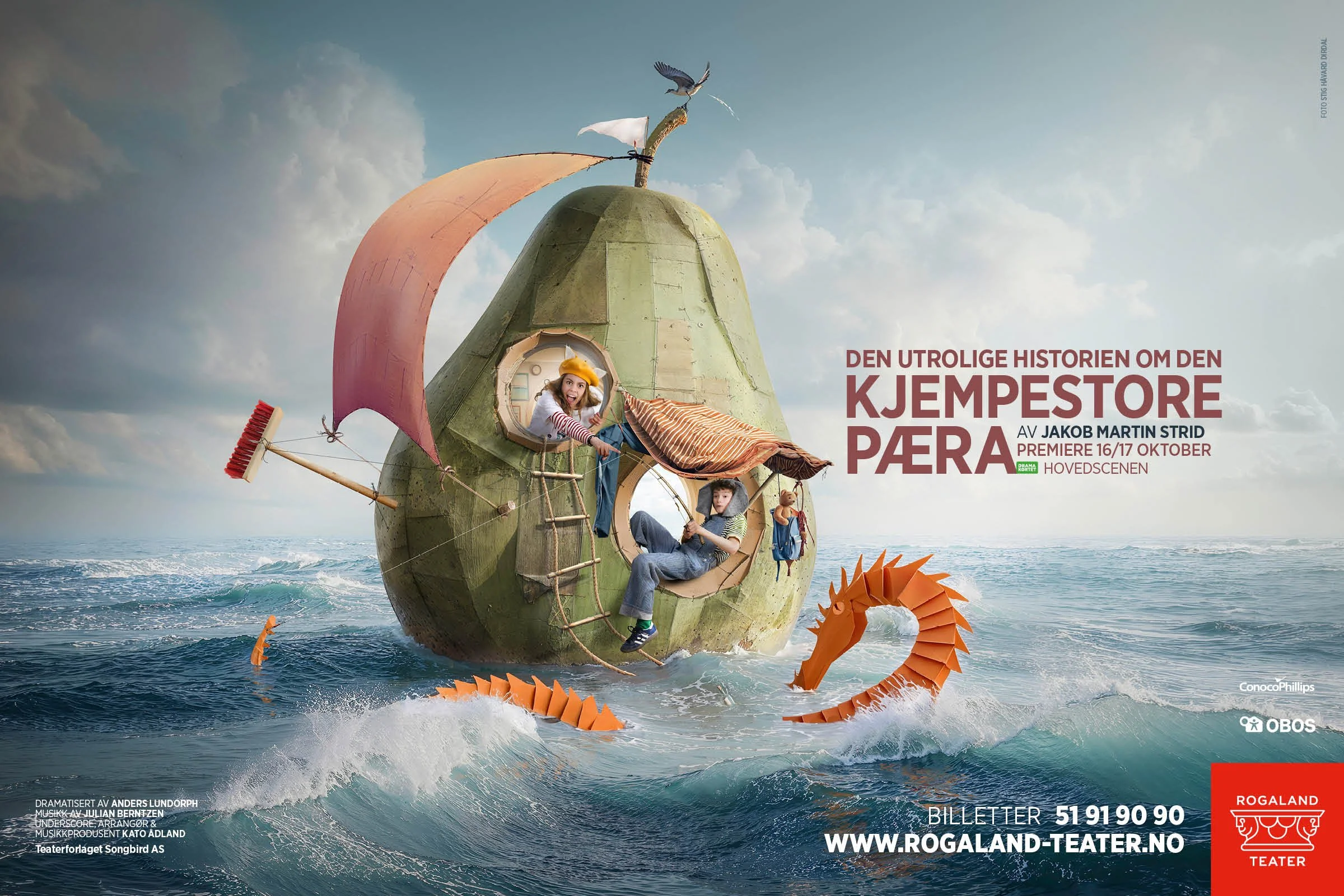 Den Kjempestore Pæra – Key Art
Stig Håvard Dirdal utviklet det visuelle konseptet og key art-en for Rogaland Teaters Den Kjempestore Pæra. Gjennom konseptutvikling, illustrasjon, fotografi og digital compositing ble en enkel pære forvandlet til et ev