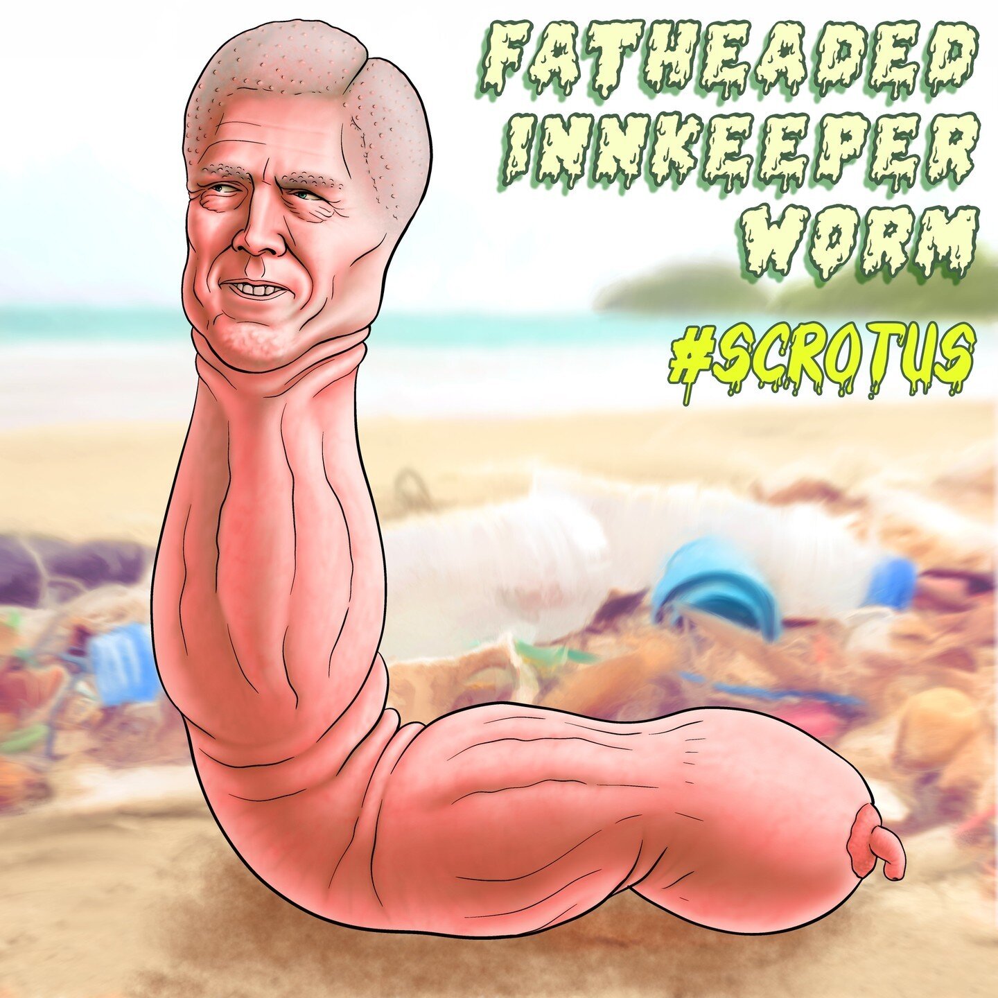 #SCROTUS Part 2! ⁠
&quot;Fat innkeeper Worms&quot; are a real thing. They're disgusting so you should obviously google them right now.⁠
⁠
This creature on the other hand is a &quot;Fat-Headed Innkeeper Worm&quot; and much more revolting. ⁠🪱🤮⁠
⁠
Alt
