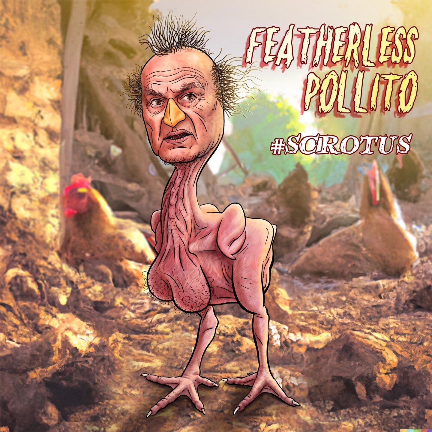 #SCROTUS Part 3!⁠
Ah, Samuel Alito... You're probably the worst of all, but you often manage to fly under most people's radar. Well, maybe not &quot;fly&quot; with those stubby, featherless wings. ⁠🐔🍗🤢⁠
⁠
Sidenote: Did you know there's a breed of 