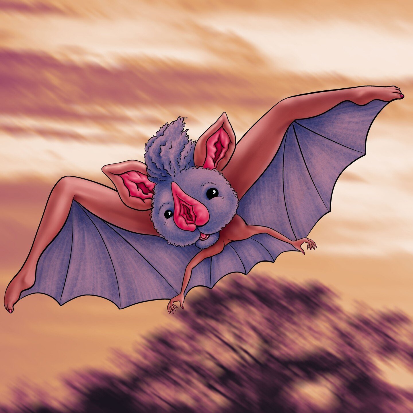 In honor of the species that gave us Covid-19, I present to you the Thicc-Winged Horseshoe Bat! ⁠
⁠
You ever look at pictures of horseshoe bats? They're pure nightmare fuel. 🦇😱