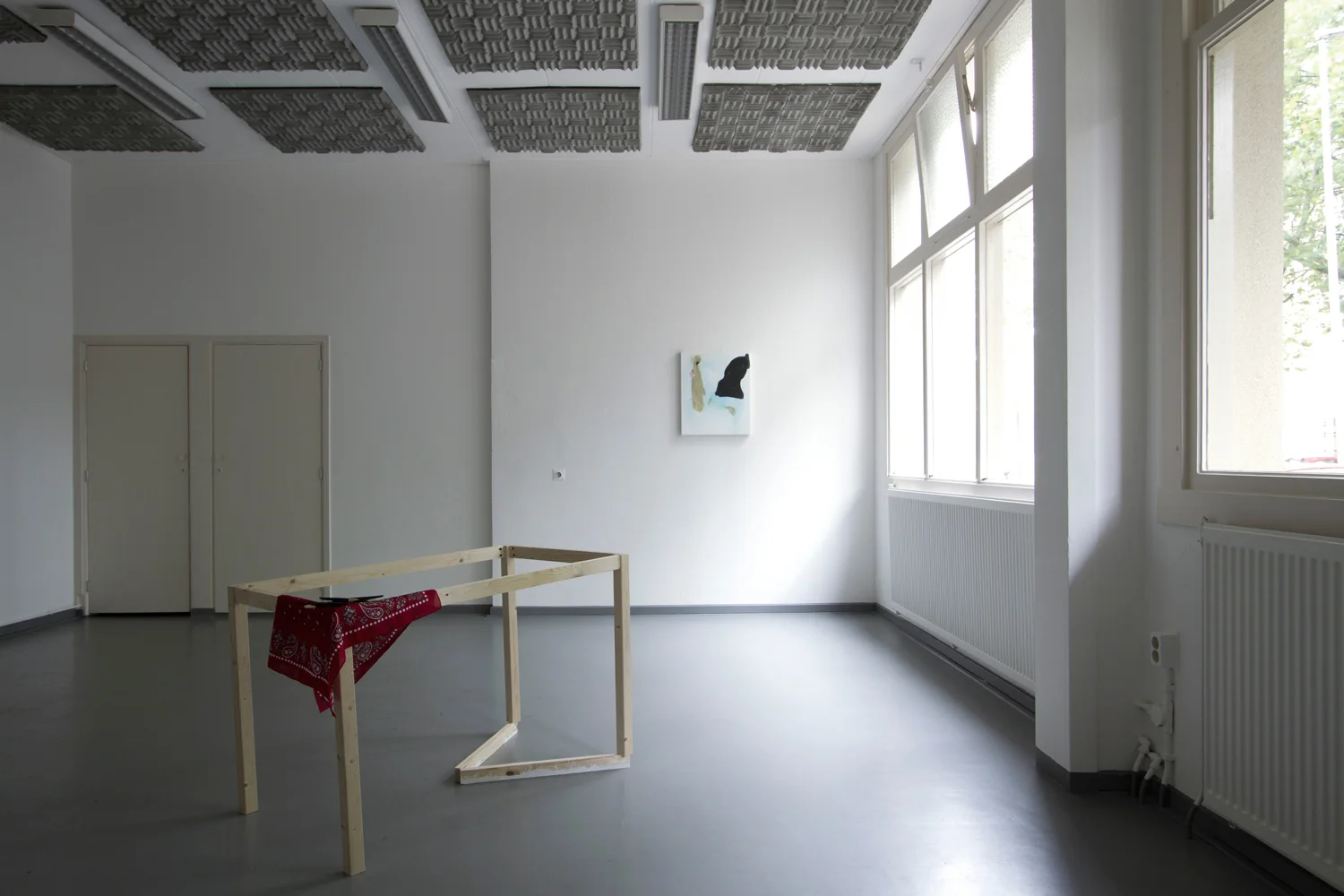 Red Table and Blue Painting #2 (Installation View), mixed media, 2012