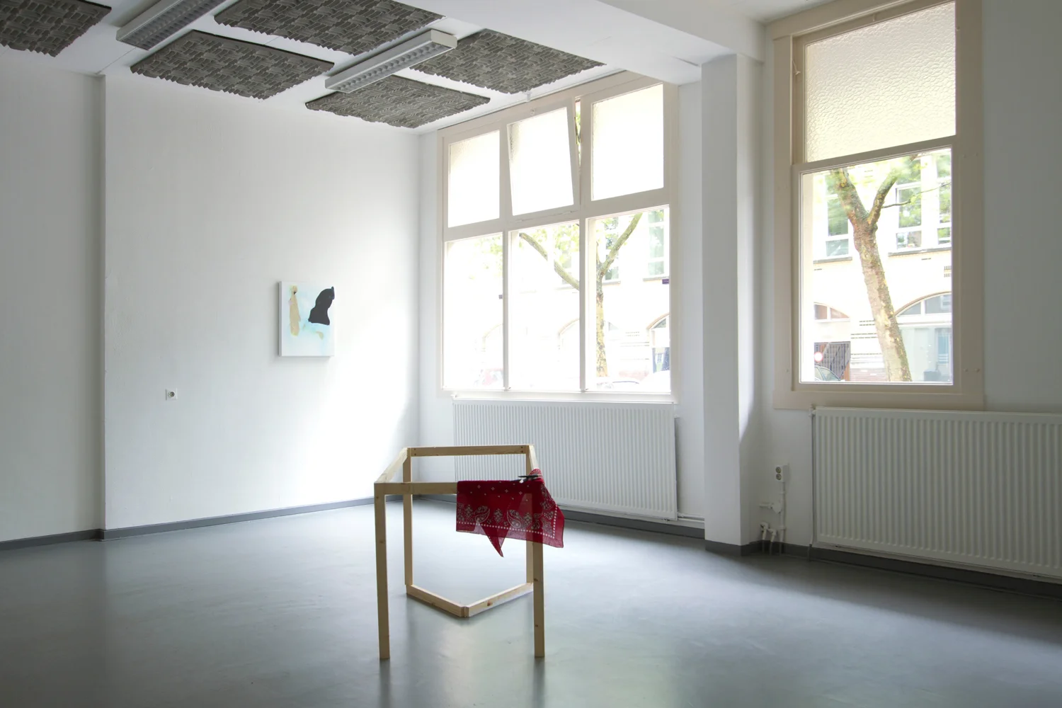 Red Table and Blue Painting #2 (Installation View), mixed media, 2012