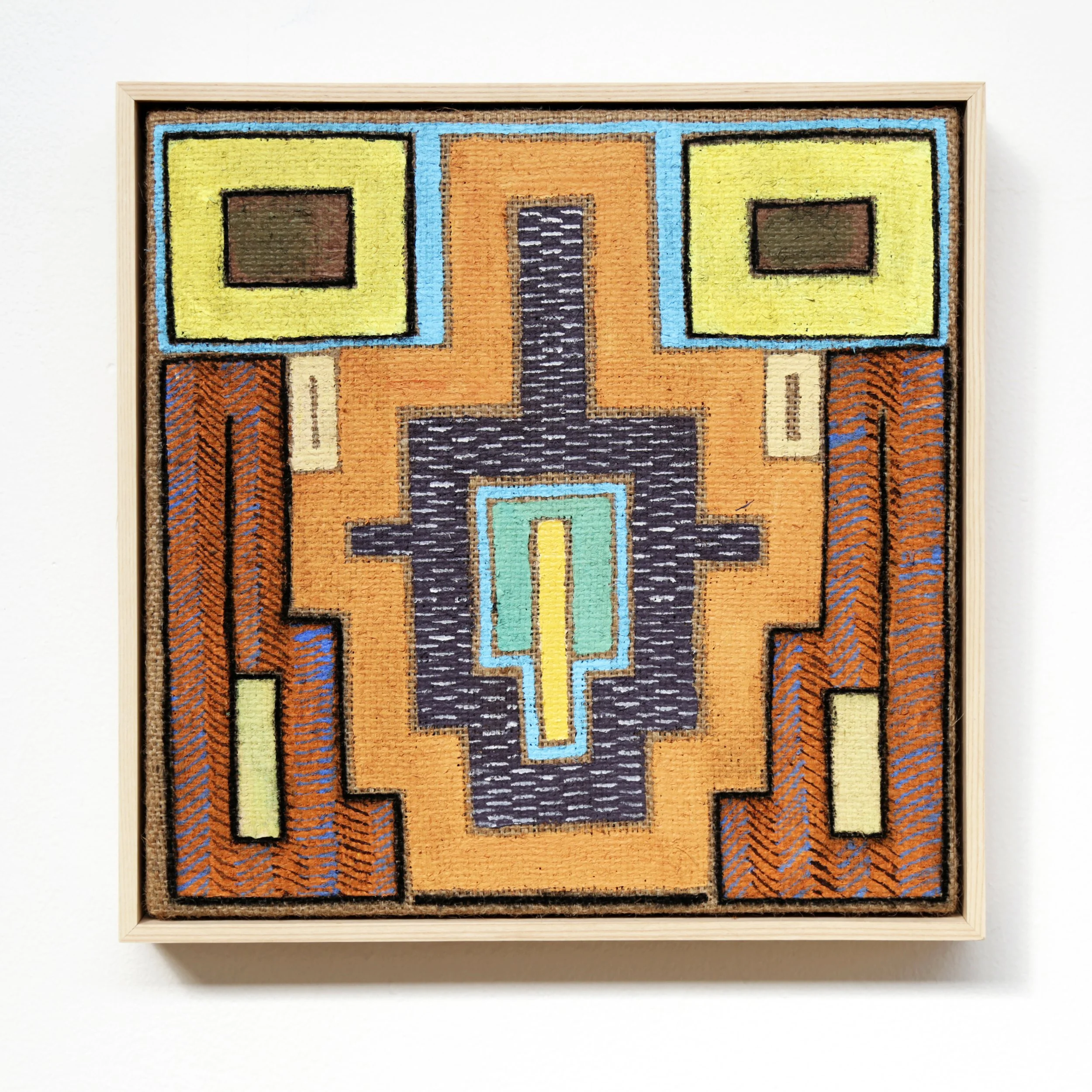   Portal for Ben,  18" x 18", acrylic on burlap, 2022 