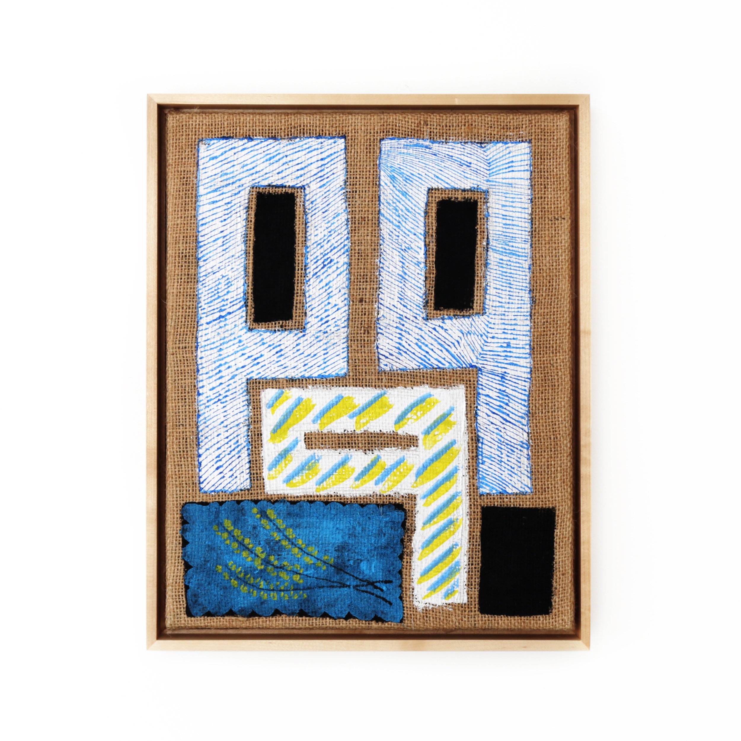   Grain Guardian,  11" x 14", acrylic on burlap, 2024 