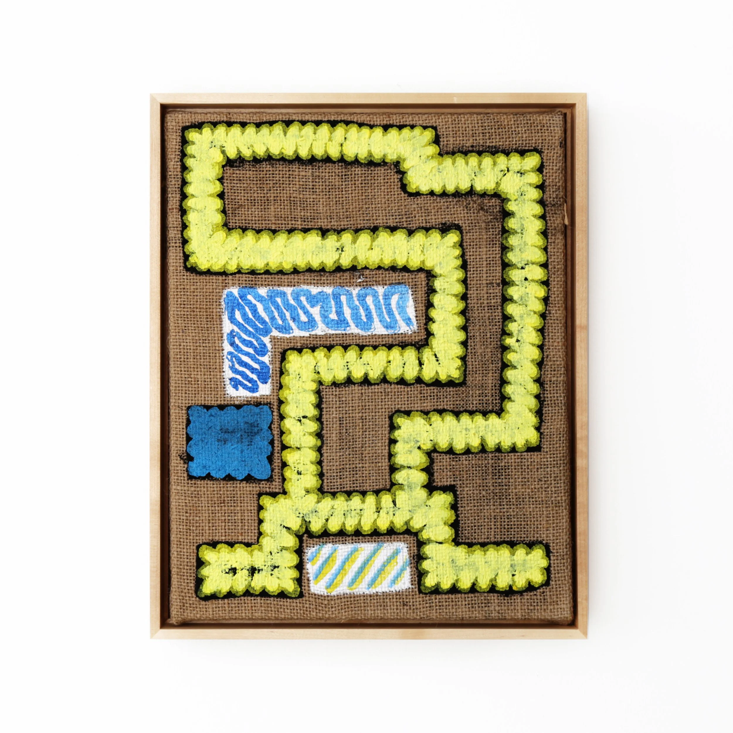   Seed Planter,  11" x 14", acrylic on burlap, 2024 