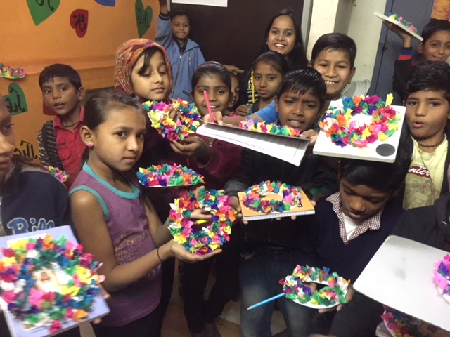  Making Christmas Wreaths with Children at Kiran Center