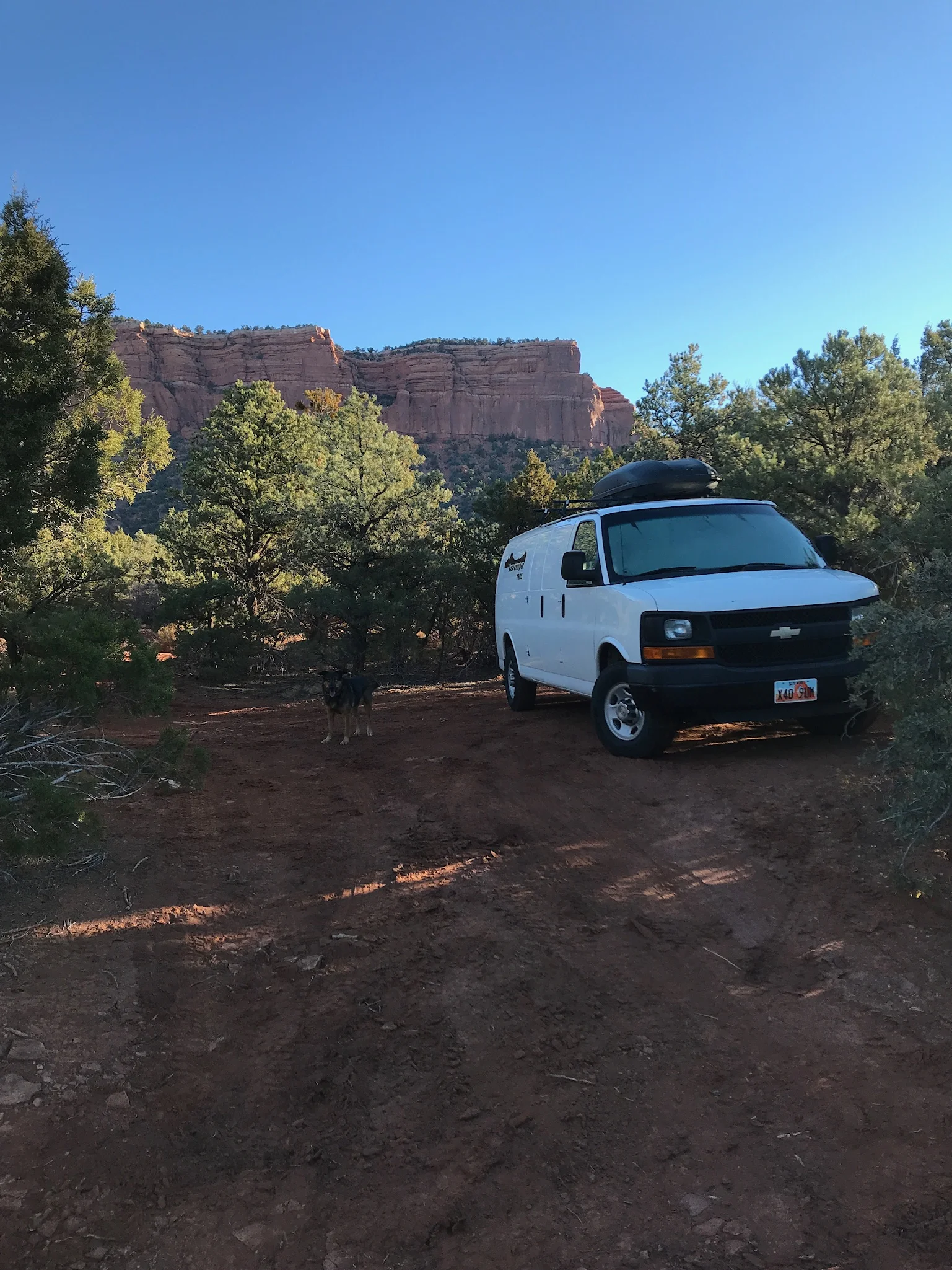 Where we rolled up the van, we evened it out for night two.