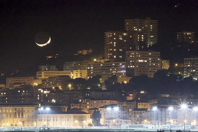 Moonset in Ajaccio, 5 years ago to the day...