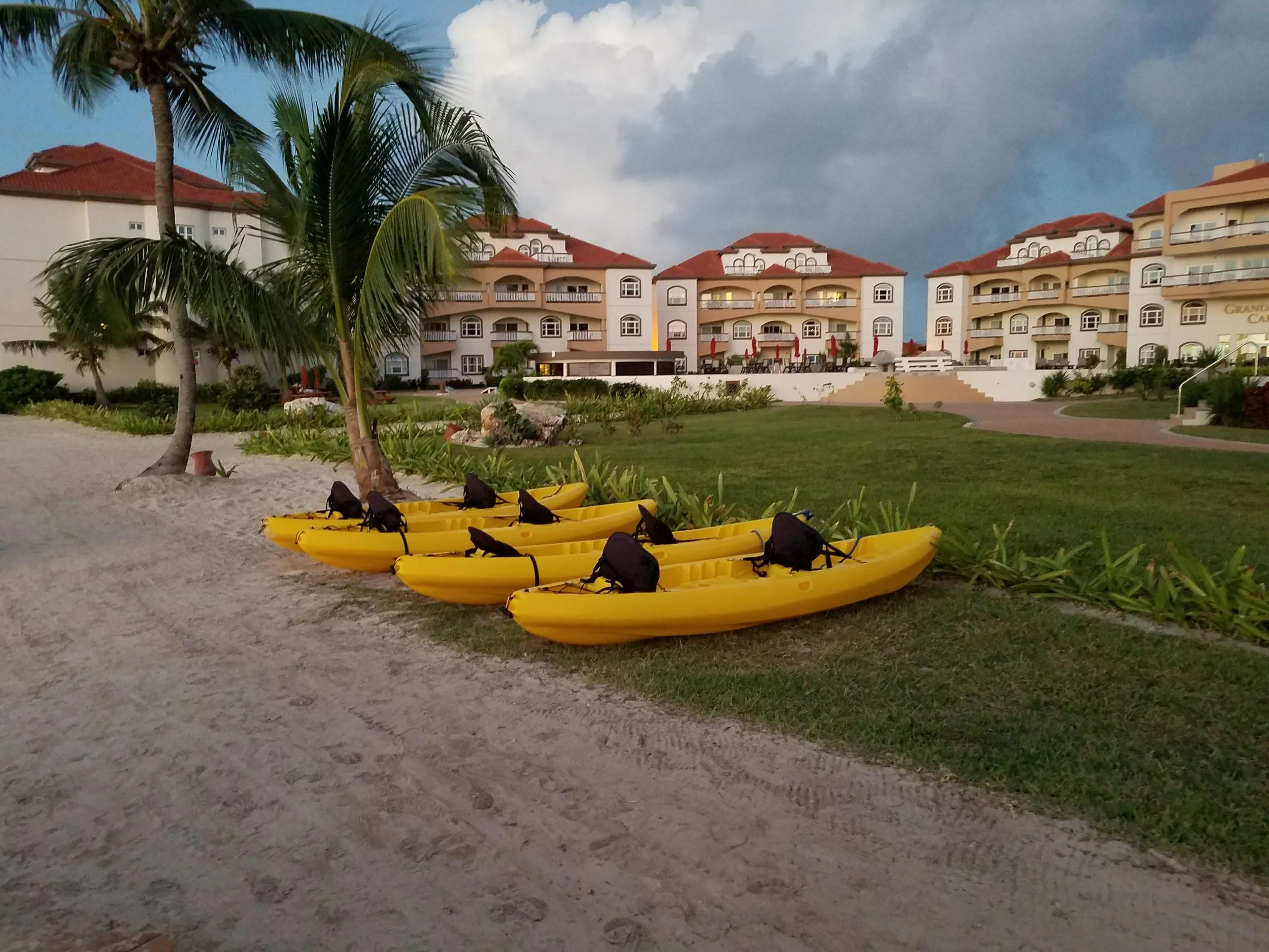 Kayaks are available to rent for a small fee.