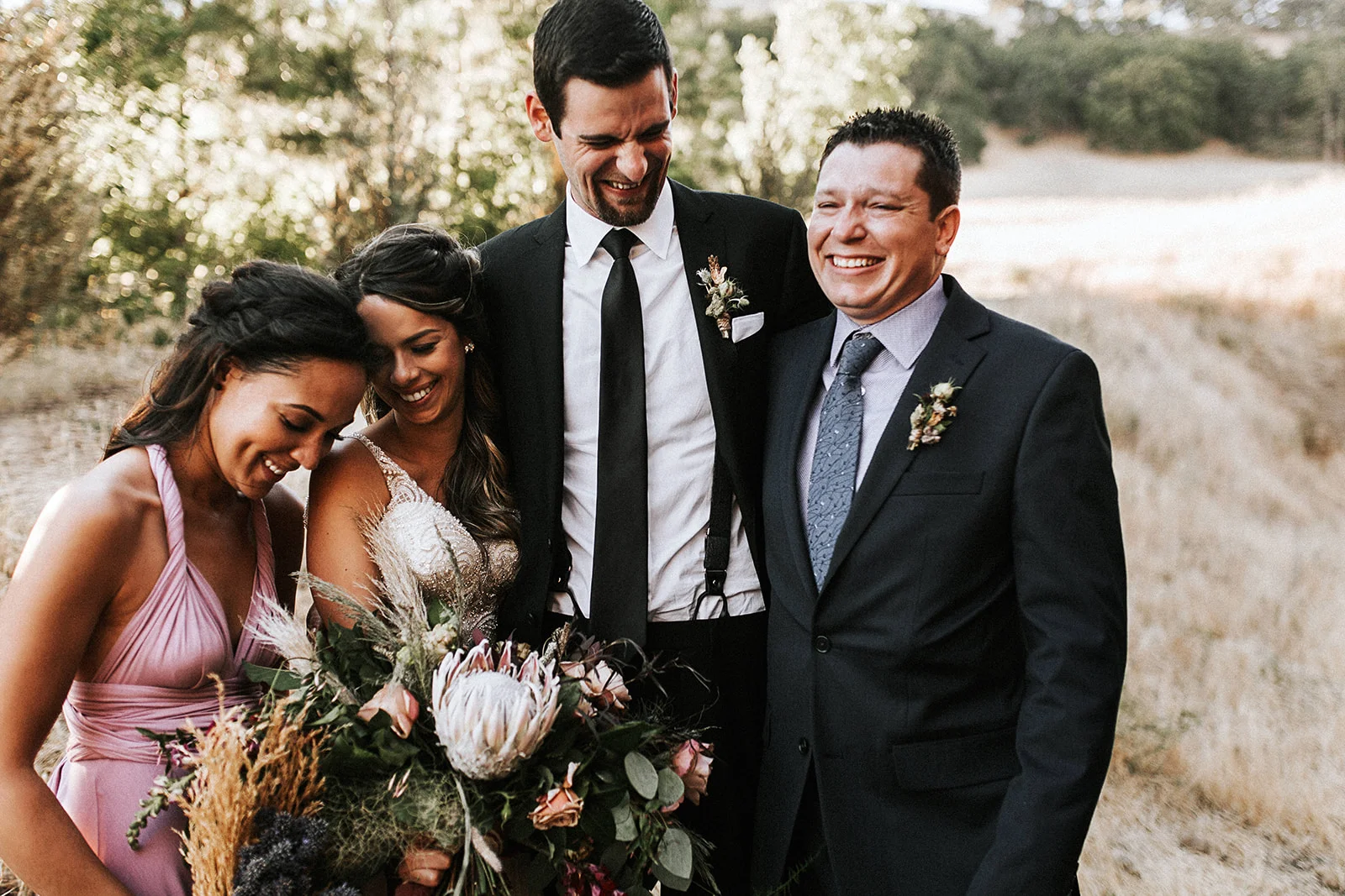 LISA 2018 Bride "I found Chas through Instagram one day (she has the most beautiful feed + adventures) and decided to add her because I was obsessed with her use of florals and creative bouquets. I was already working with another florist for my wedding because I had hired them to do my engagement bouquet long before I stumbled upon Wildflower_Portland. Loving her style, I had almost wished I could have hired her to do more at my wedding (I mean who doesn't love the thought of HOMEGROWN flowers for your big day?!). After getting things all planned out with my other florist, I realized I hadn't ordered any boutonnieres for my Groom or his Best Man!! I have always dreamed of having a cannabis flower incorporated in my florals; I quickly reached out to Chas to see if she had the time to make these for my wedding! Not only did she happily say yes! (my other florist was not familiar with arrangements including cannabis), she sourced it all herself and it was THE MOST BEAUTIFUL bout' I have ever seen! Masculine, yet so beautiful- my Groom and his Best Man were thrilled to have them and they are still talking about them!! I would also like to mention how rad Chas is: she hand delivered these babies to my photographer when I completely forgot to pick them up from her before leaving Portland and heading out to Hood River!! Huge Bride fail! Chas, you are a freaking Saint & the best!!! Thank you so very much for everything!! Xox Lisa"