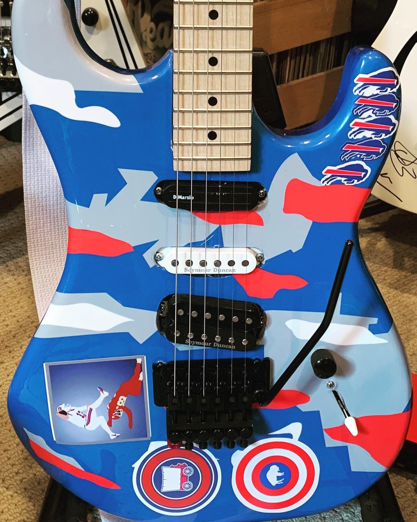 @drfurocks going Buffalo Style on this one#! #buffalo #buffalobills #georgelynchguitars #joshallen #joshallenjumpingoverthings #circlethewagons