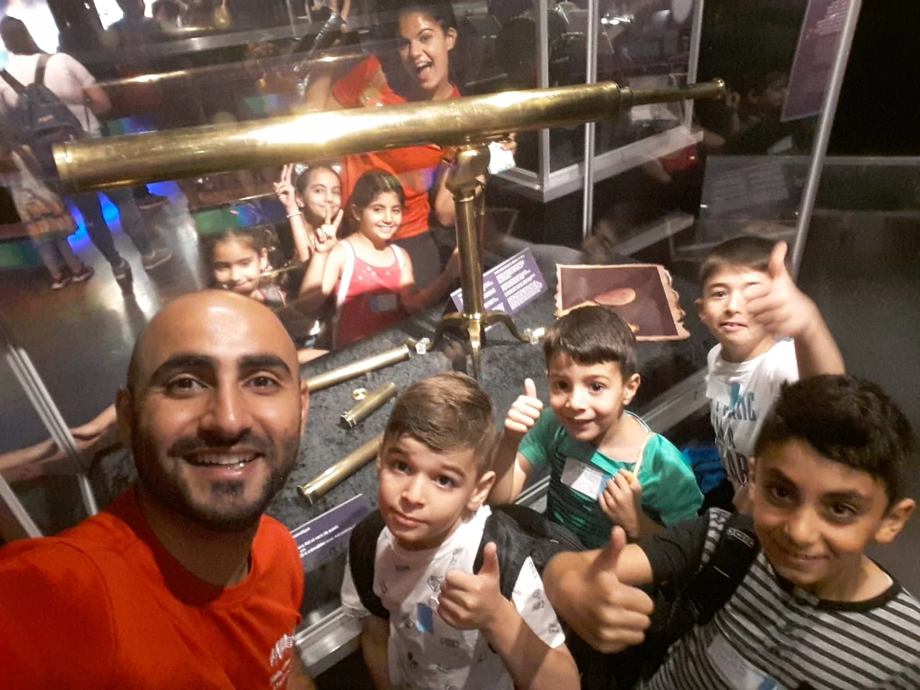 Syrian musician and music teacher Hanna had endless games and energy when he was with Nai children