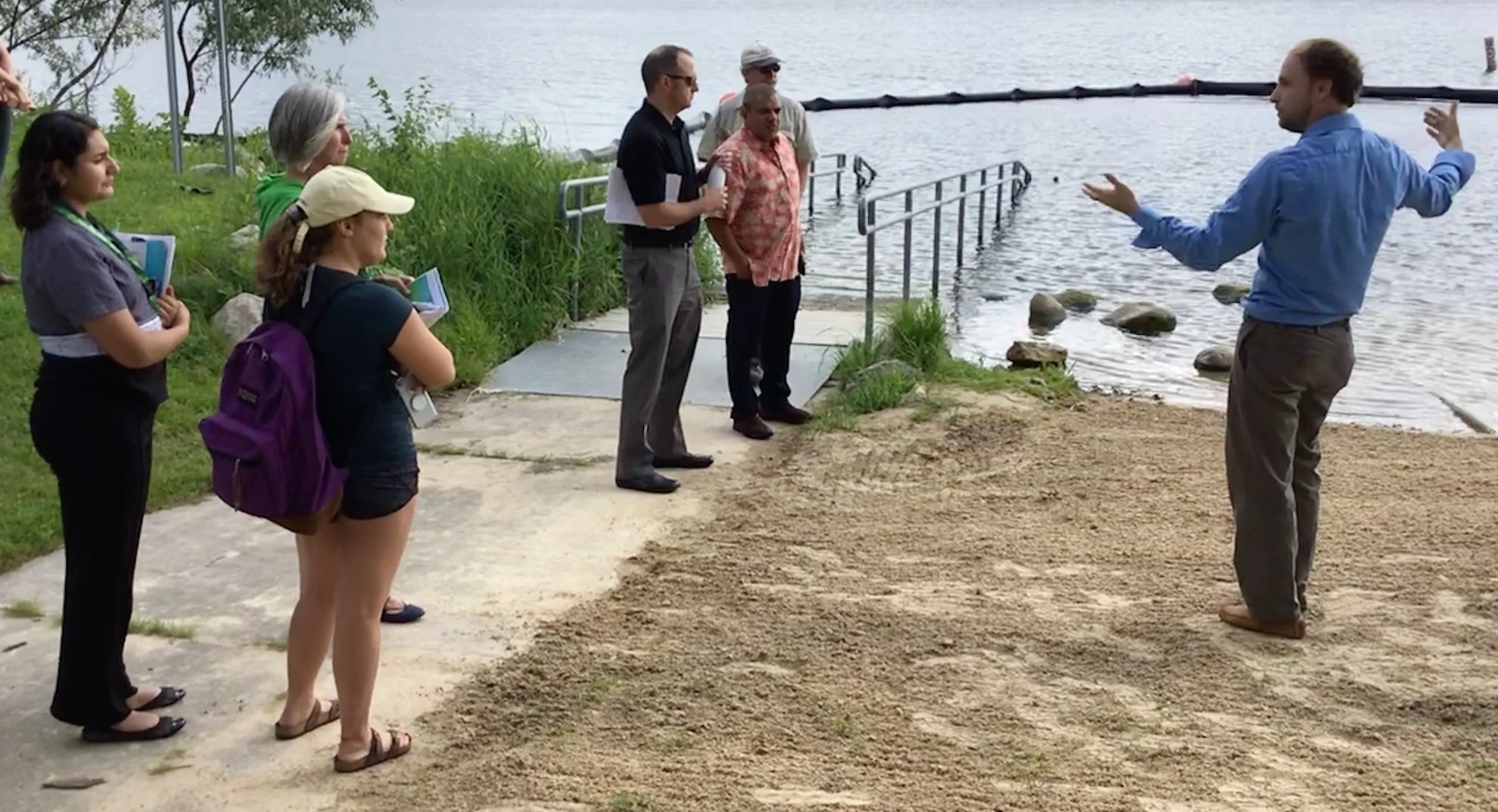 Jon Reimer of Land and Water shows us the clean beach treatment system