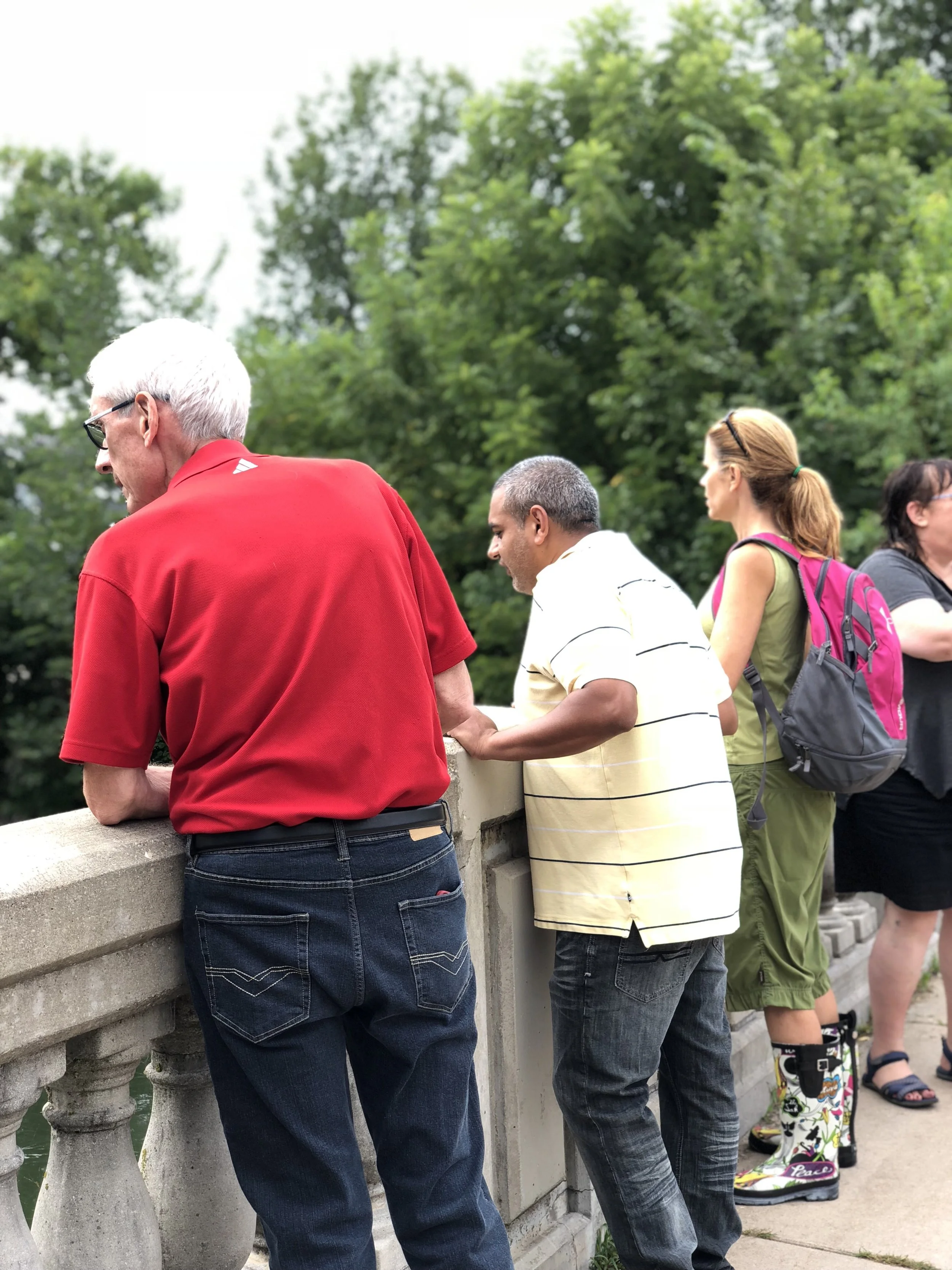 Yogesh tours the flood damage with future governor Evers, State Rep. Taylor and Alder Rummel