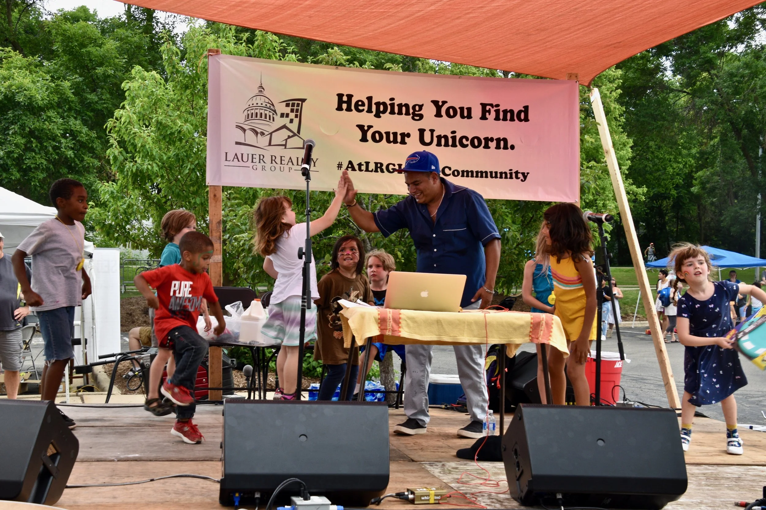 DJ Punjabi 5.0 (Yogesh) along with DJ MC SquareD get the kids’ party pumping at AtwoodFest. Photo credit: molly freespirit musoke-musana