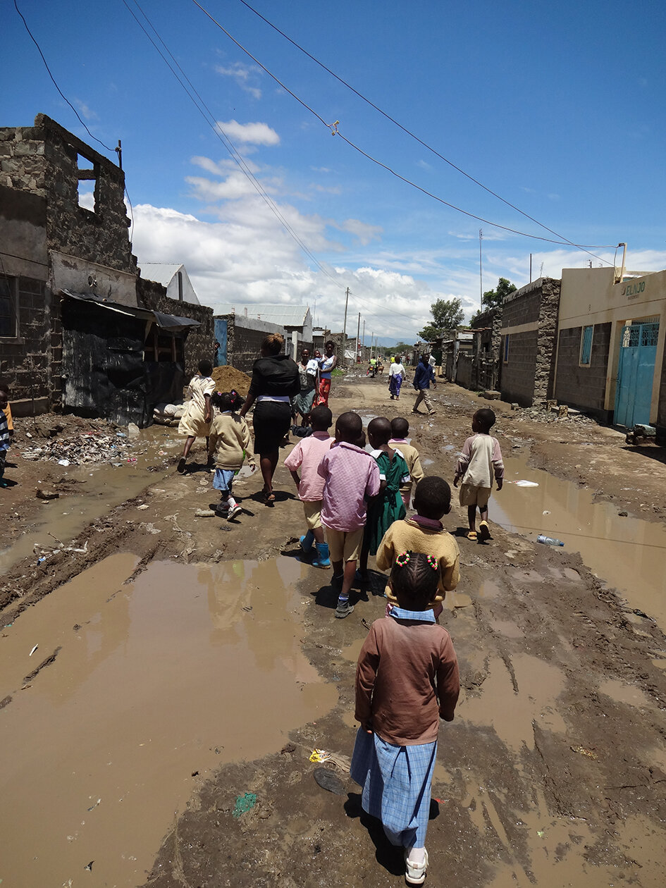 Children walking to school in Naivasha