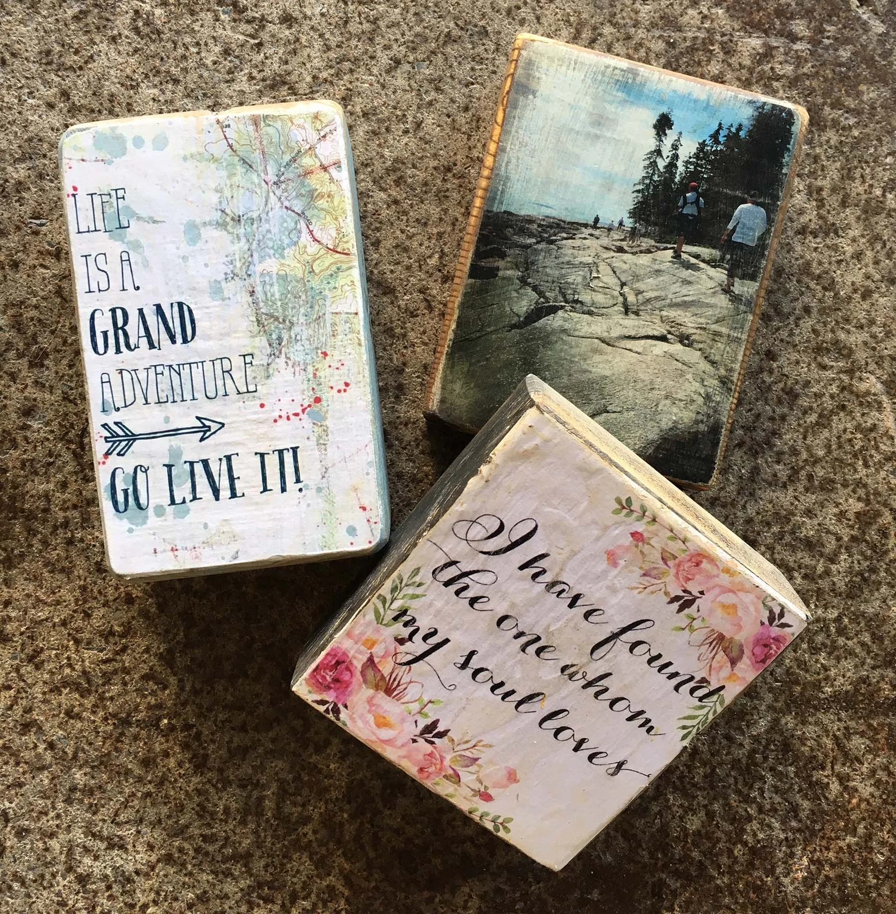Printed Quote Wood Block $10