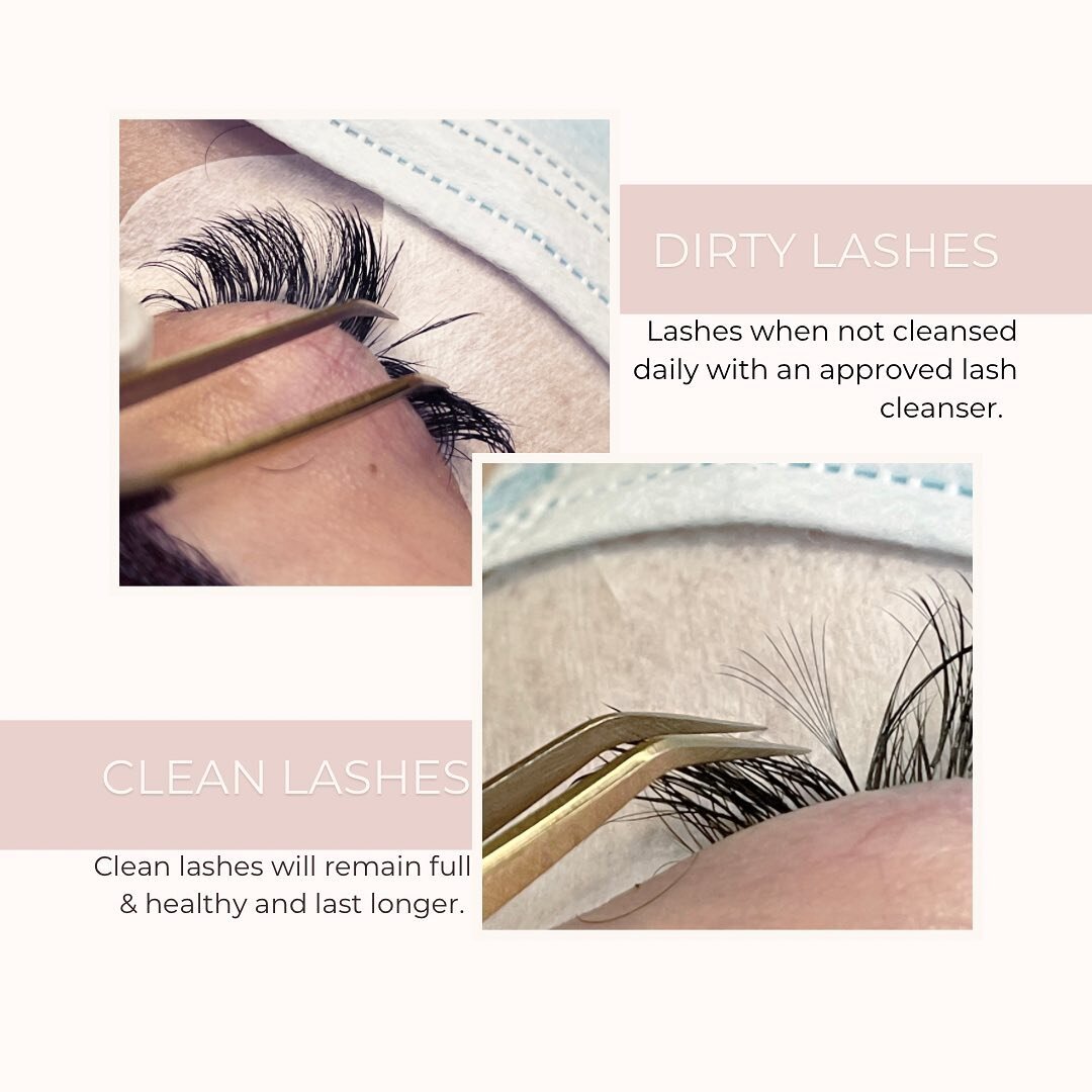 Swipe to see another visual from @lashboxla of why it is SO important to keep your lashes clean. Not only will dirty lashes not look as fluffy, full &amp; pretty, you can also develop blepharitis which can be caused from poor eyelid hygiene.
🤍
Make 