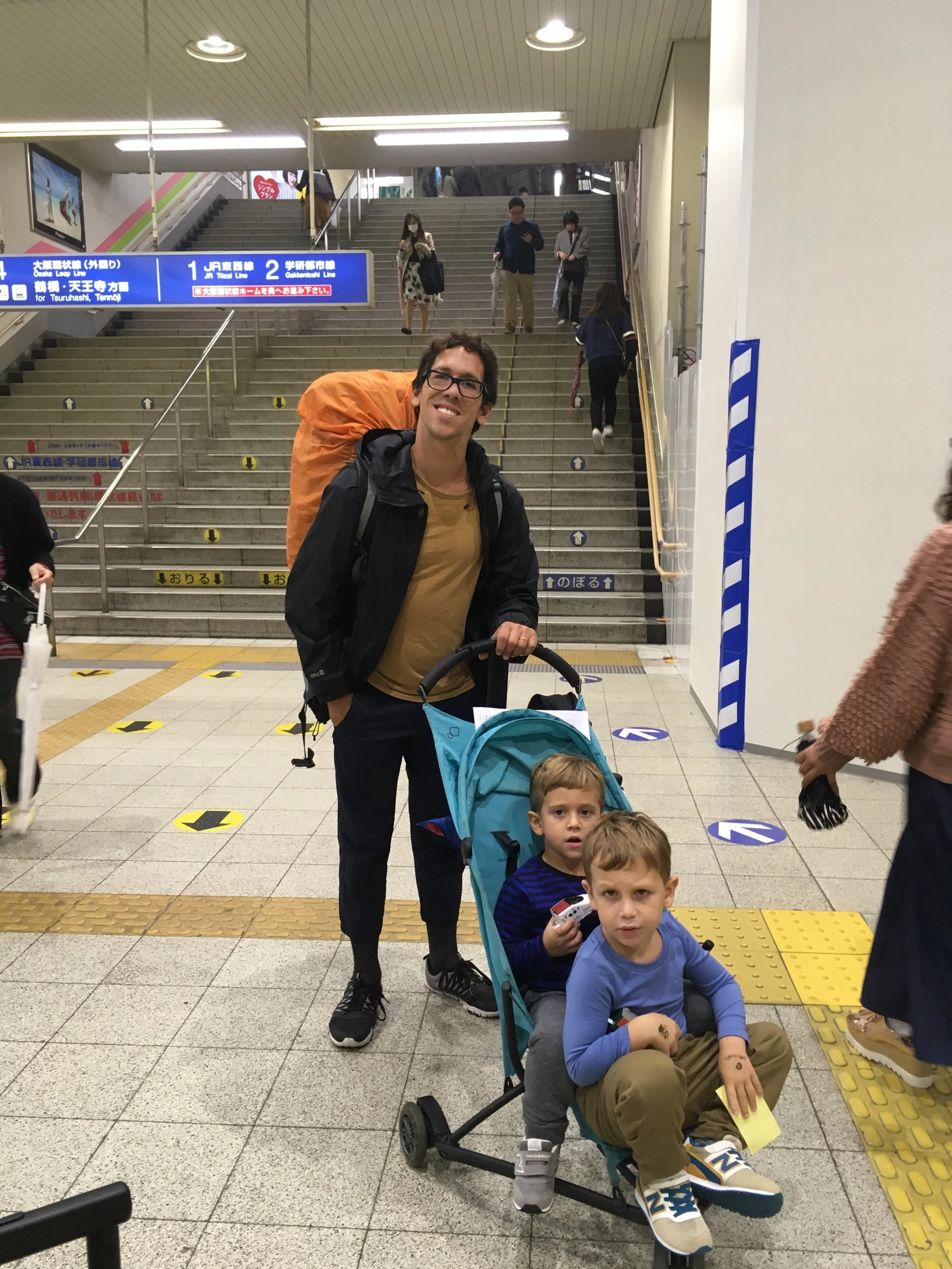 In the Japan subway, the backpack was perfect.