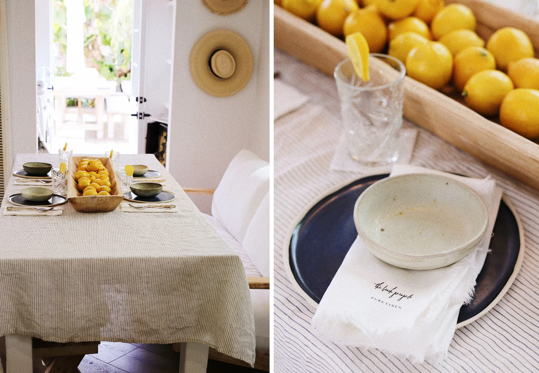 Our Linen Tablecloth and Linen Napkins (sold out in AU) - Shop online here.