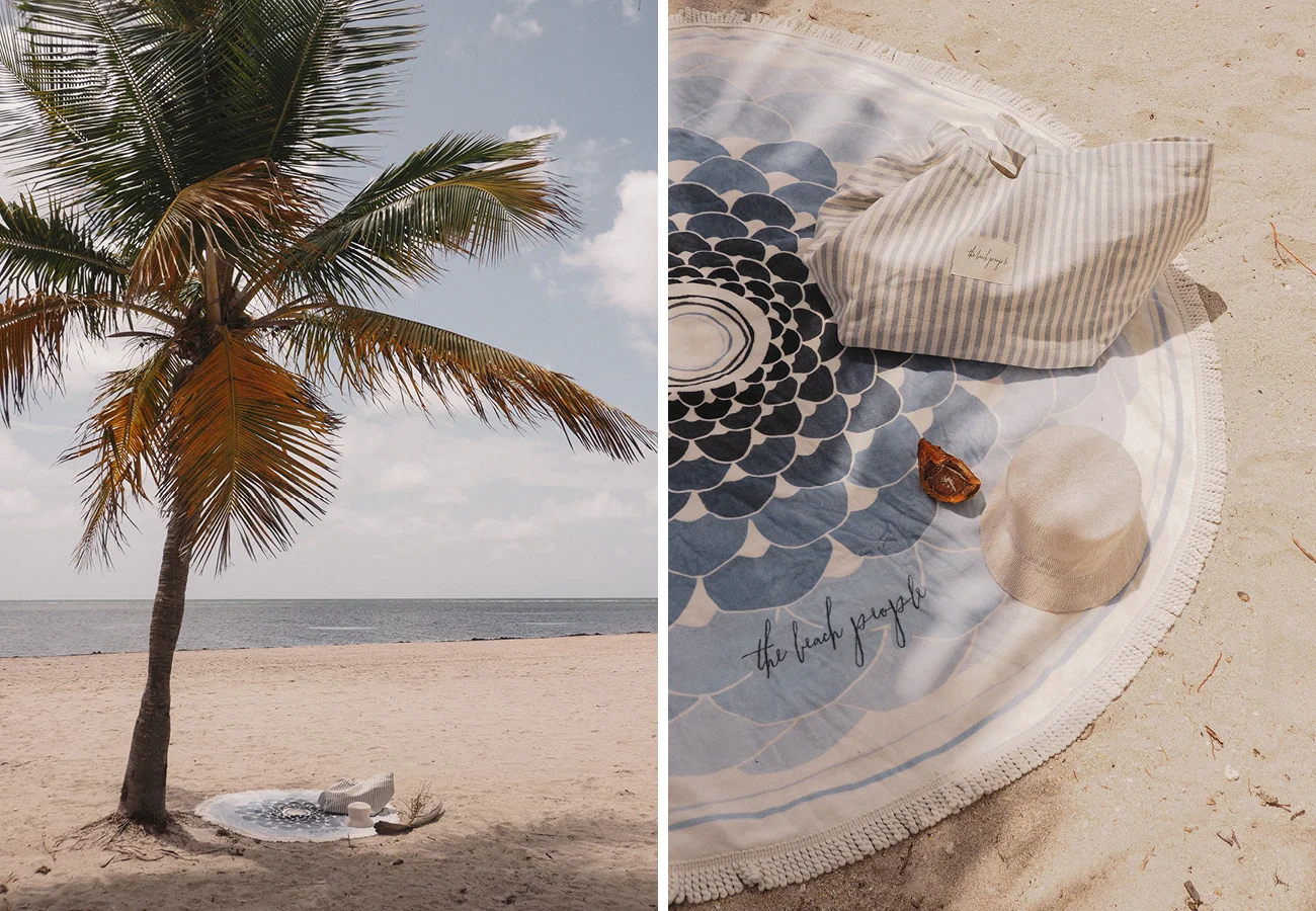 Our Upcycled Denim Tote and our new Round Towel (coming soon!)