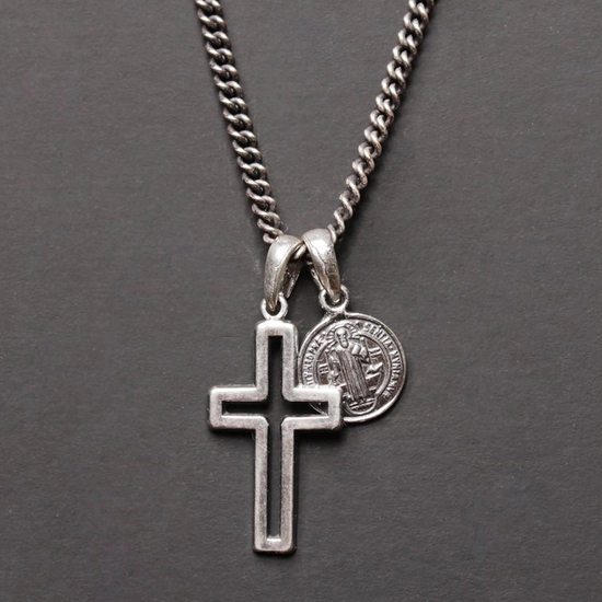 Sterling Silver Cross \u0026 St. Benedict 